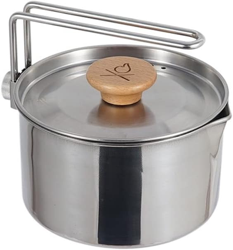 Sazak Stainless Steel Kettle Outdoor Camping Pot Portable Mountaineering Trekking Cooking Tool Travel Hiking Cookware Equipment image number 4