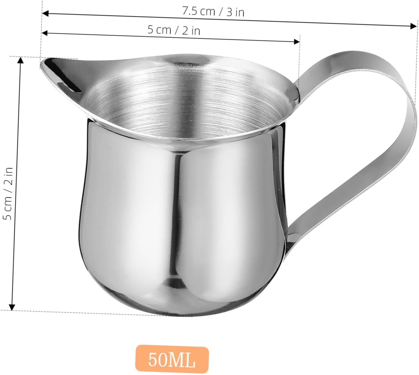 4Pcs Stainless Steel Milk Cups Small Espresso Shots Pitcher for Coffee Frothing Latte Art Serving Condiments Stylish Creamer for Home Bar image number 1