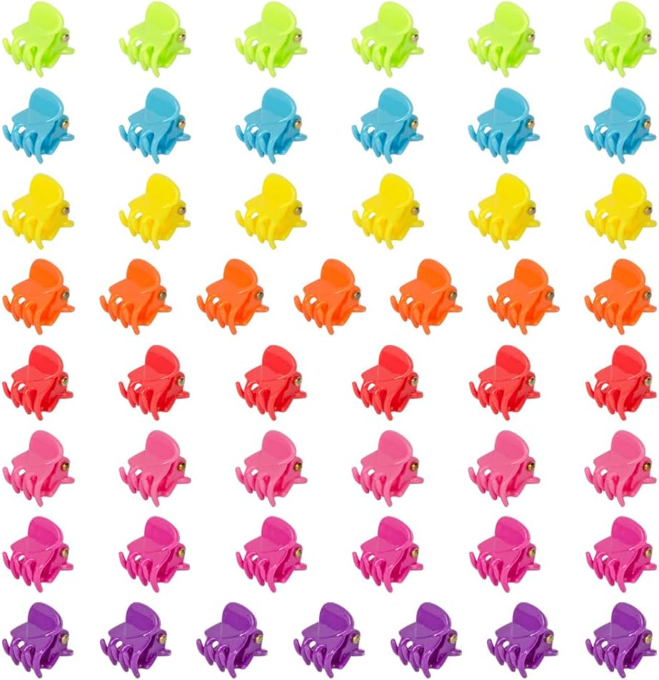 50 PCS Mini Hair Claw Clips， Bangs Strong Grip Multifunction Clamp Clips. (Transparent White)