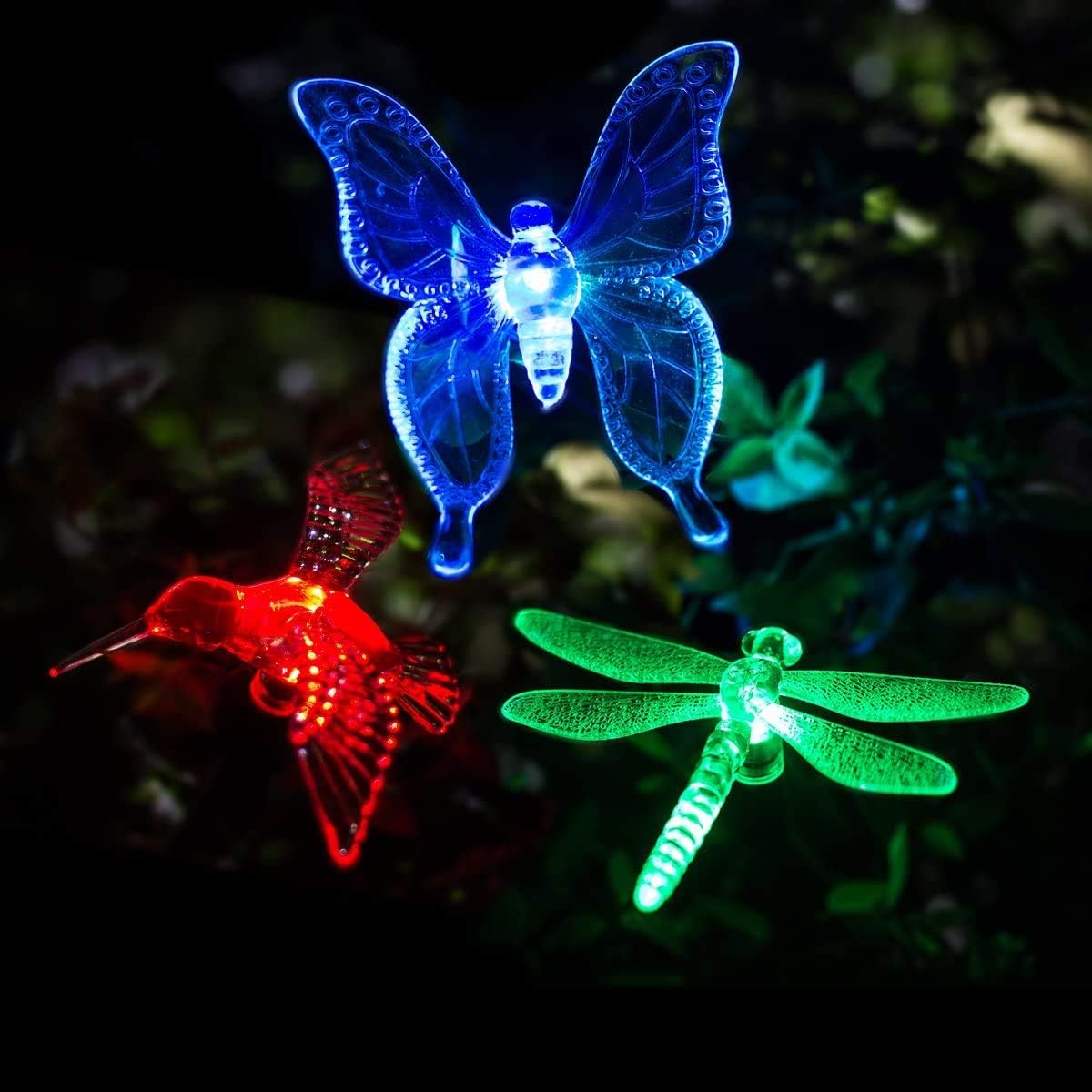 GIGALUMI Solar Garden Lights Outdoor - 3 Pack Solar Stake Lights Multi-Color Changing LED Garden Lights Premium Butterfly Decorative Lights for Path Yard Lawn Patio. image number 5