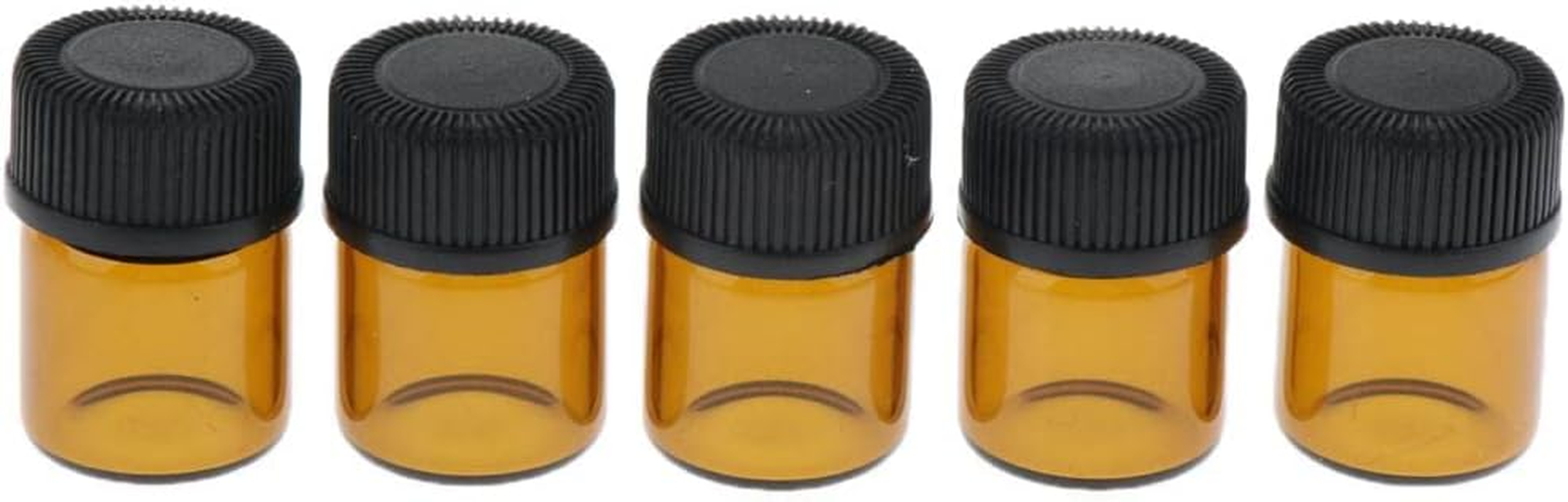 Harayaa 100 Pieces Empty Amber Vials for Essential Oil Perfumes Reagents - Brown, 3Ml image number 4