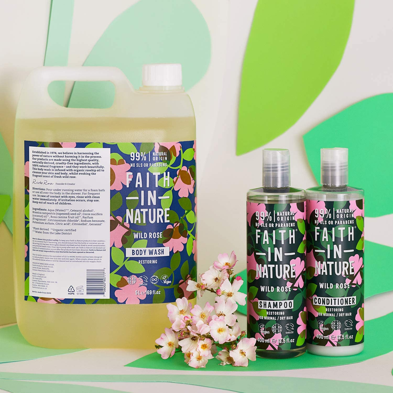 Faith in Nature Vegan Wild Rose Shampoo 400Ml image number 3