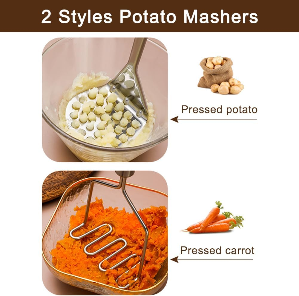 2Pcs Kitchen Tool Avocado Potato Masher Wire Type Firm Vegetables Heavy Duty image number 5