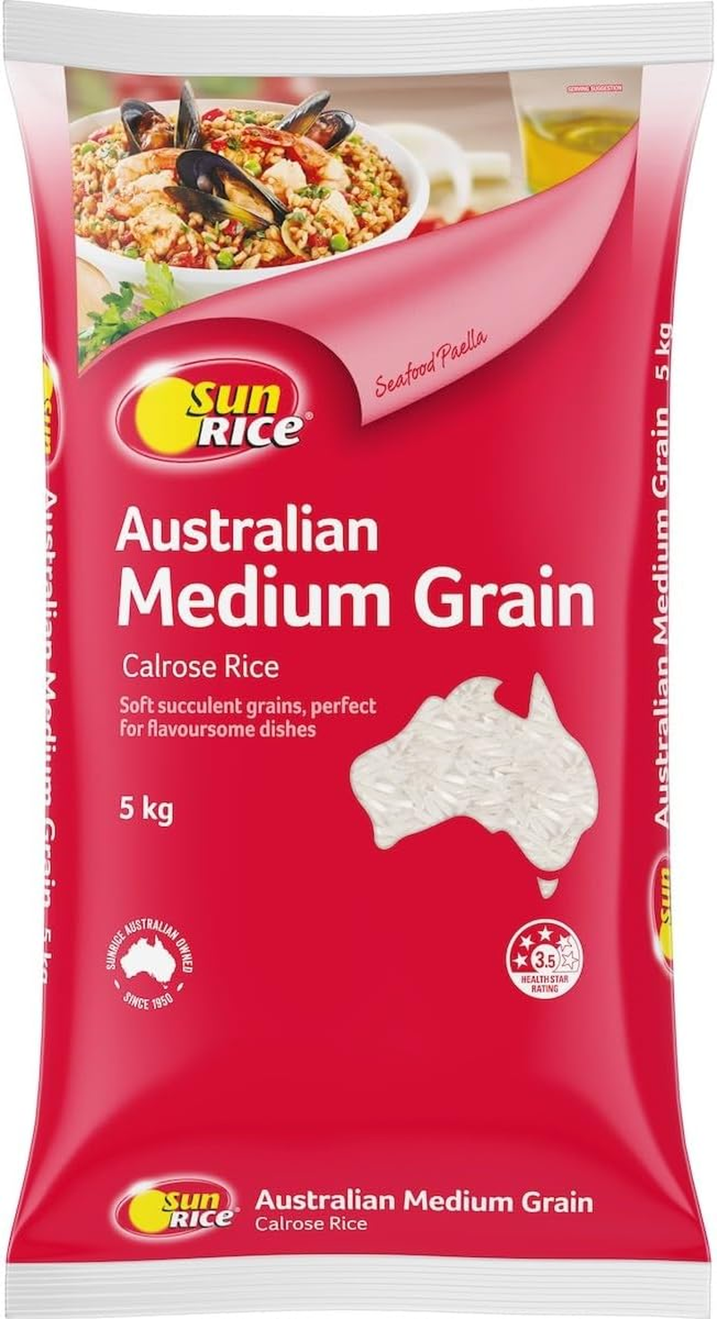 Sunrice White Medium Grain Rice 5Kg image number 1