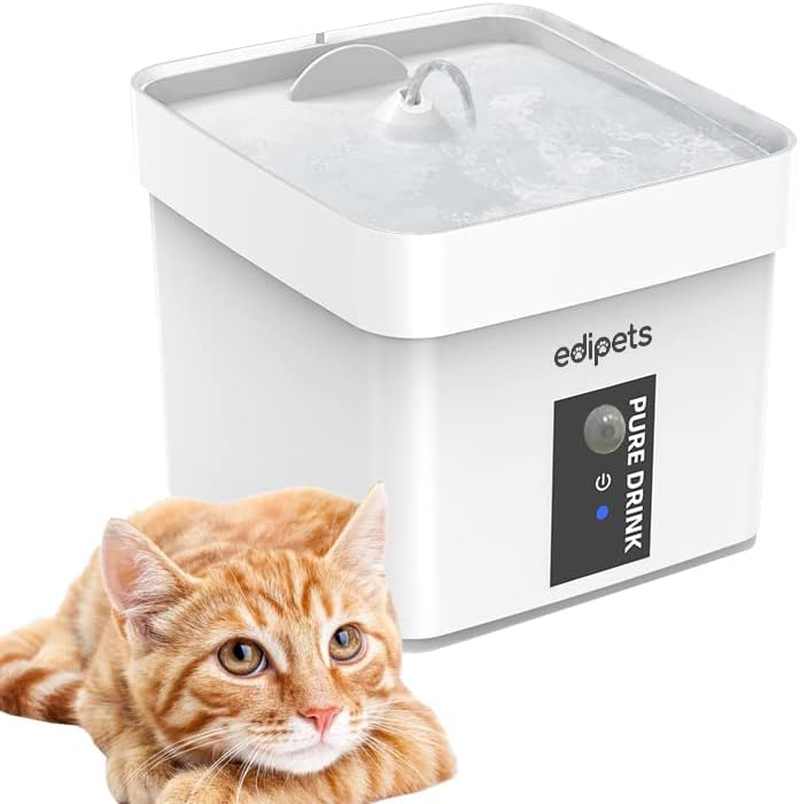 Edipets, Cat Fountain 1 Litre Capacity Automatic Drinker Silent Water Dispenser D024 Accessories Infrared Sensor Quiet with Carbon Filter (White) image number 5