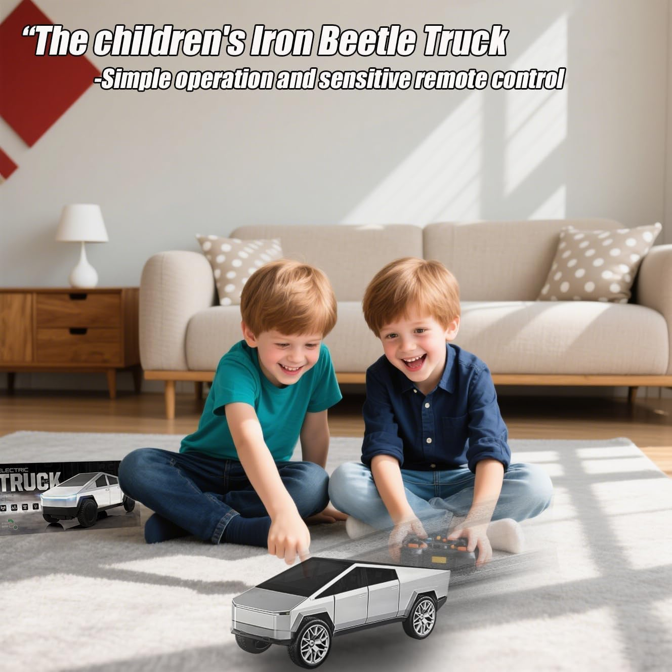 Remote Control Rar, Remote Control Pickup Truck, 1/24 Scale Racing Car Model, Rechargeable Battery & Light and Loadspace, RC Truck for Adults and Boys (Silver) image number 5