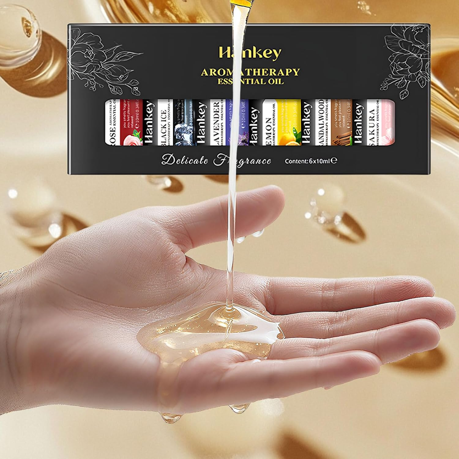 6 Pcs Essential Oils, Aromatherapy Essential Oils Set, for Any Occasion, Diffuser, Relaxation, Calming, Dreaming, Breathing, Aromatherapy Fresh Air image number 3