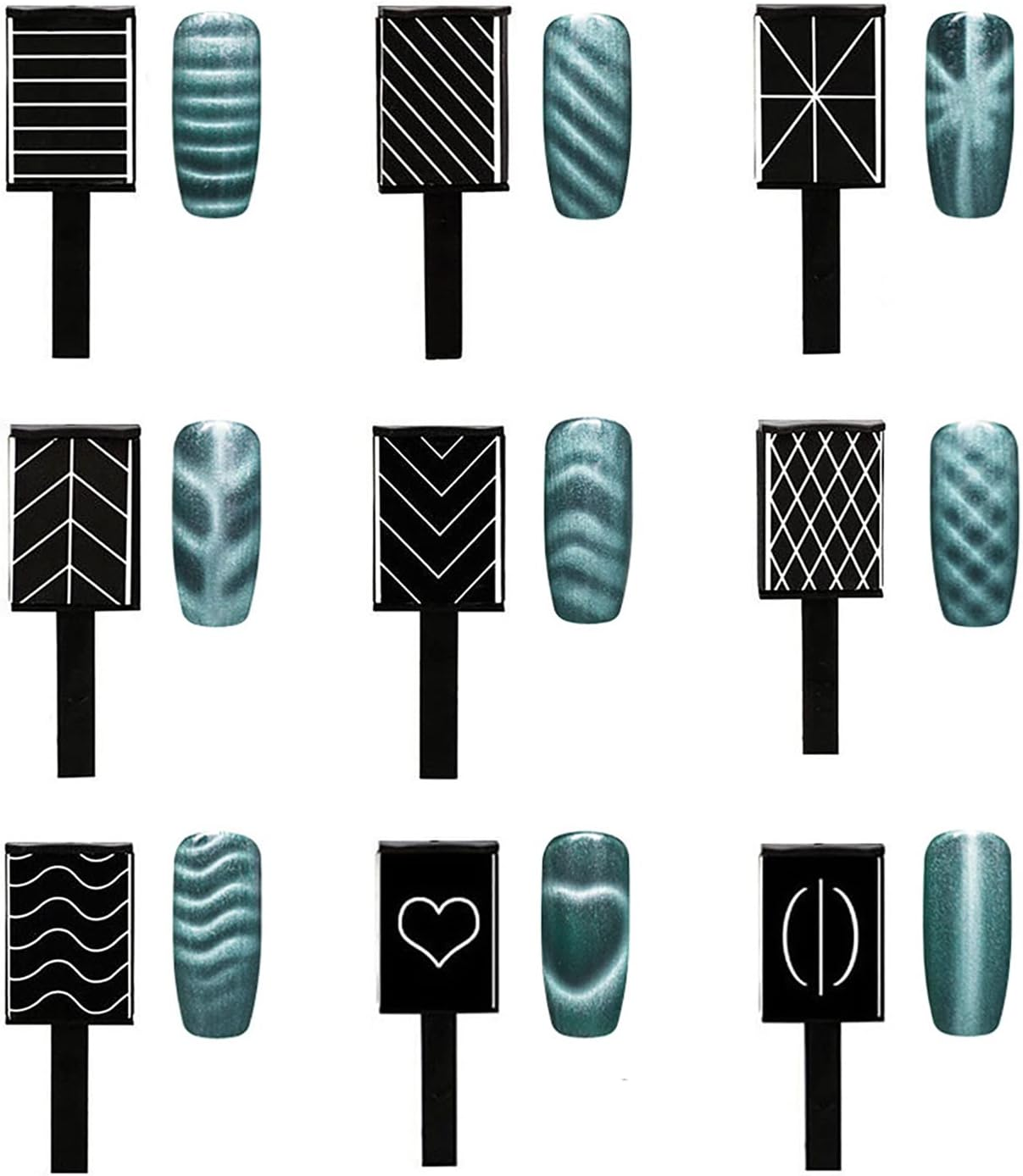SILPECWEE 15Pcs Nail Magnet Set Cat Eye Gel Nail Polish Magnet Wand Magnetic Nail Polish Cat Eye Magnet for Nails Cat Eye Magnets Sticks Nail Design Tools Nail Art image number 4