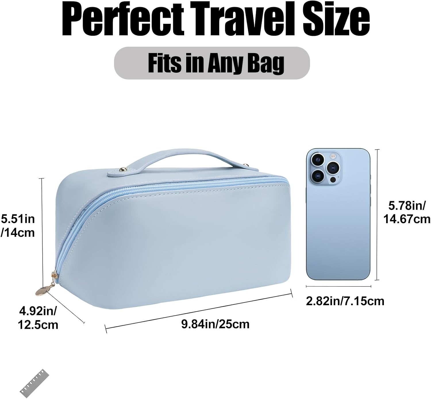 Makeup Bag,Large Capacity Make up Bag,Portable Travel Cosmetic Case for Women,Waterproof Toiletry Storage Organizer Pouch - Brown image number 1