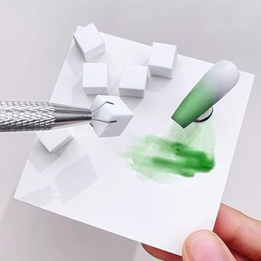 50Pcs Soft Nail Sponges, 1Pcs Nail Art Sponges with Grabbing Pen,Nail Sponge Nail Art Tool Facial Sponge Nail Art Brushes Tools Not Sticking Hands Powder Puff, Professional Accessories Supplies image number 5