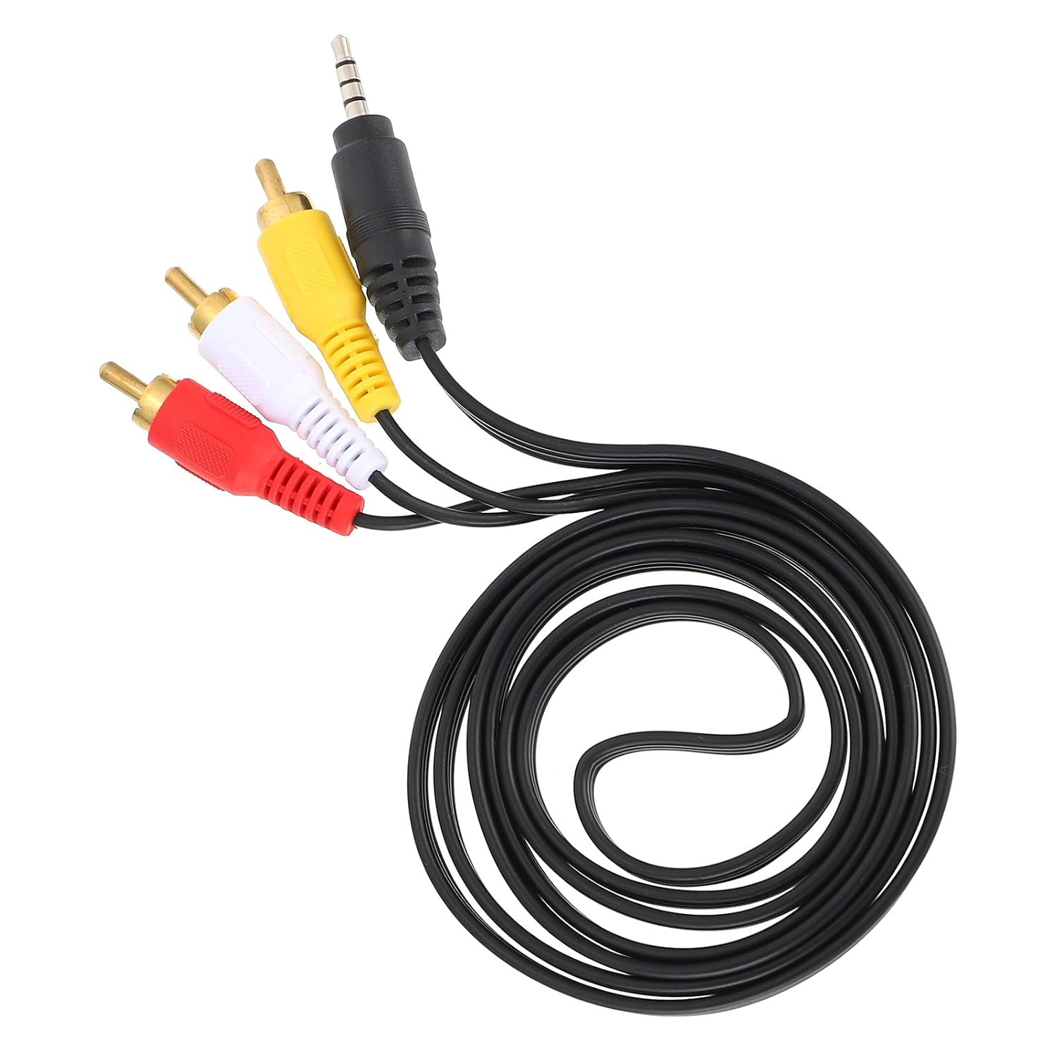 PAMINGONO 2Pcs 3.5Mm to 3 Av Cable Full Copper Audio Adapter Cord for TV Smartphone Tablet Home Theater Audio Video Connection image number 1