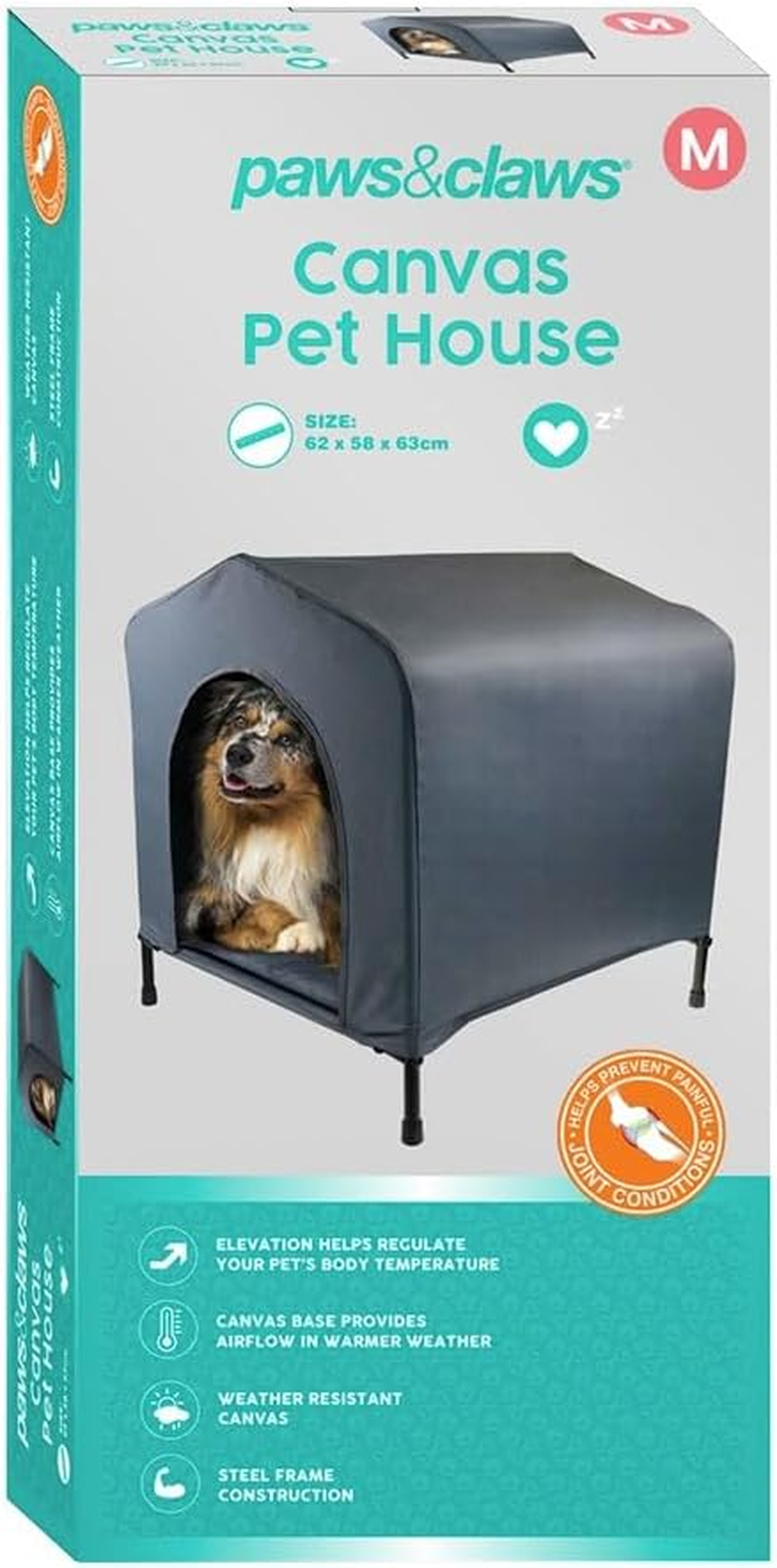 Paws & Claws Indoor/Outdoor Elevated Canvas Dog/Pets Waterproof Bed/House/Kennel image number 2