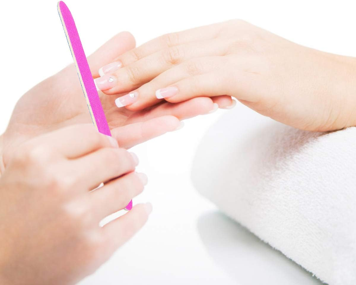 100Pcs Nail File Set Nail Files 180/240 Grit Disposable Double Sided Emery Board-Nail Buffer Files Kit image number 3