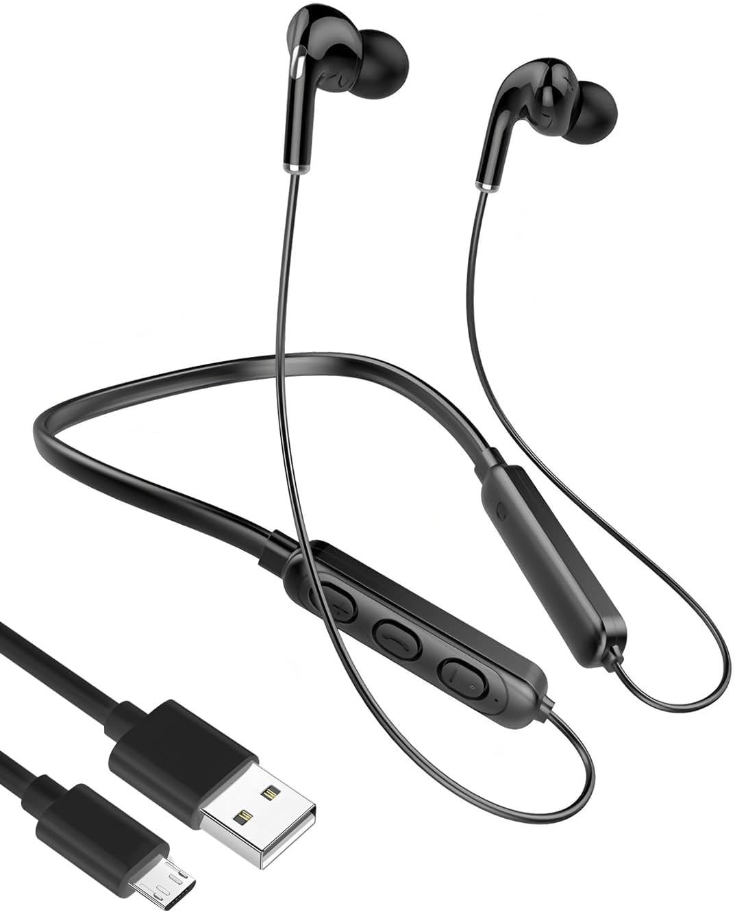 Bluetooth 5.1 Neckband Earphones Bluetooth Earphones Wired Sport with Noise Cancelling Mic, Magnetic Headset Lightweight Neckband Headset for Running Waterproof Sweat for Cycling Workout GYM Home image number 6