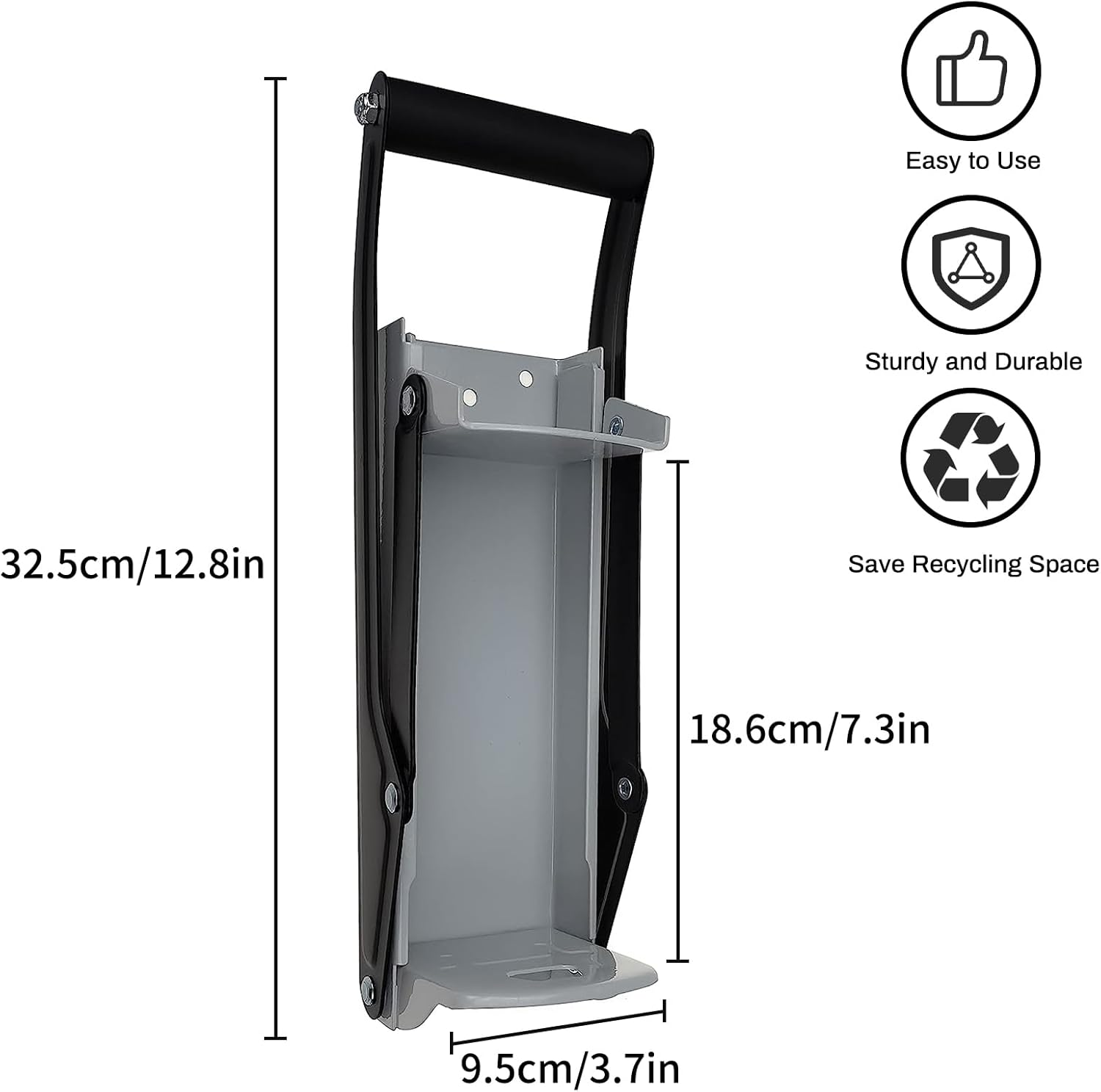 Metal Can Crusher, Can Crusher, Bottle Opener, Aluminum Can Crushers, Heavy Duty Wall Mounted Smasher, Can Opener and Crush Bottle Two in One, Recycling Tool for Aluminium Seltzer, Soda (Gray) image number 4