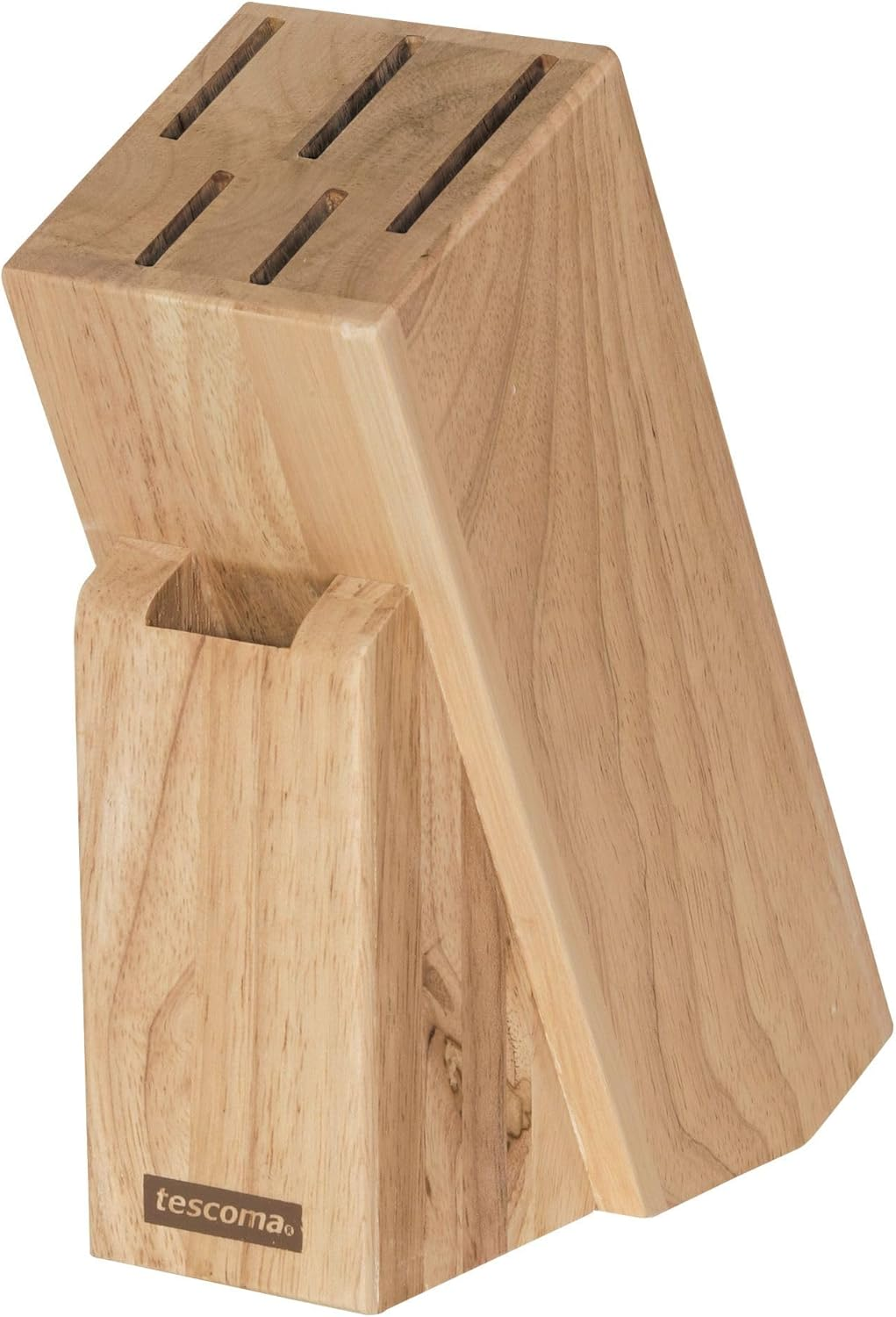 Tescoma Universal Wooden Knife Block without Knives (5 Knives and Scissors/Sharpening Steel)