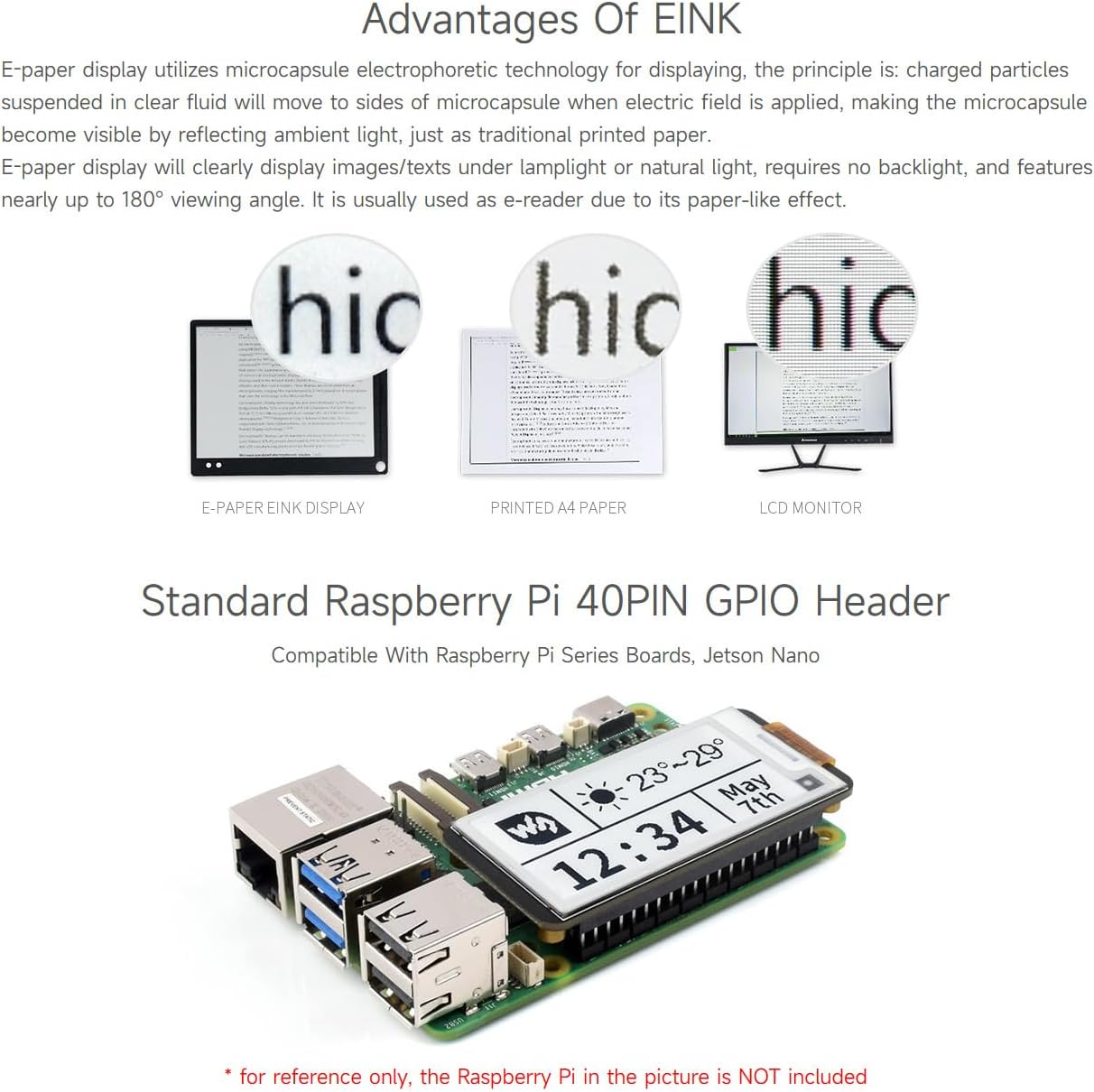 Waveshare 2.13Inch E-Paper,For Raspberry Pi 5/4B/3B+/3B and Raspberry Pi Zero W/2W Series Boards,Pwnagotchi Screen/E-Ink Screen for Pwnagotchi Kit,Spi Interface, HAT+ Standard image number 4