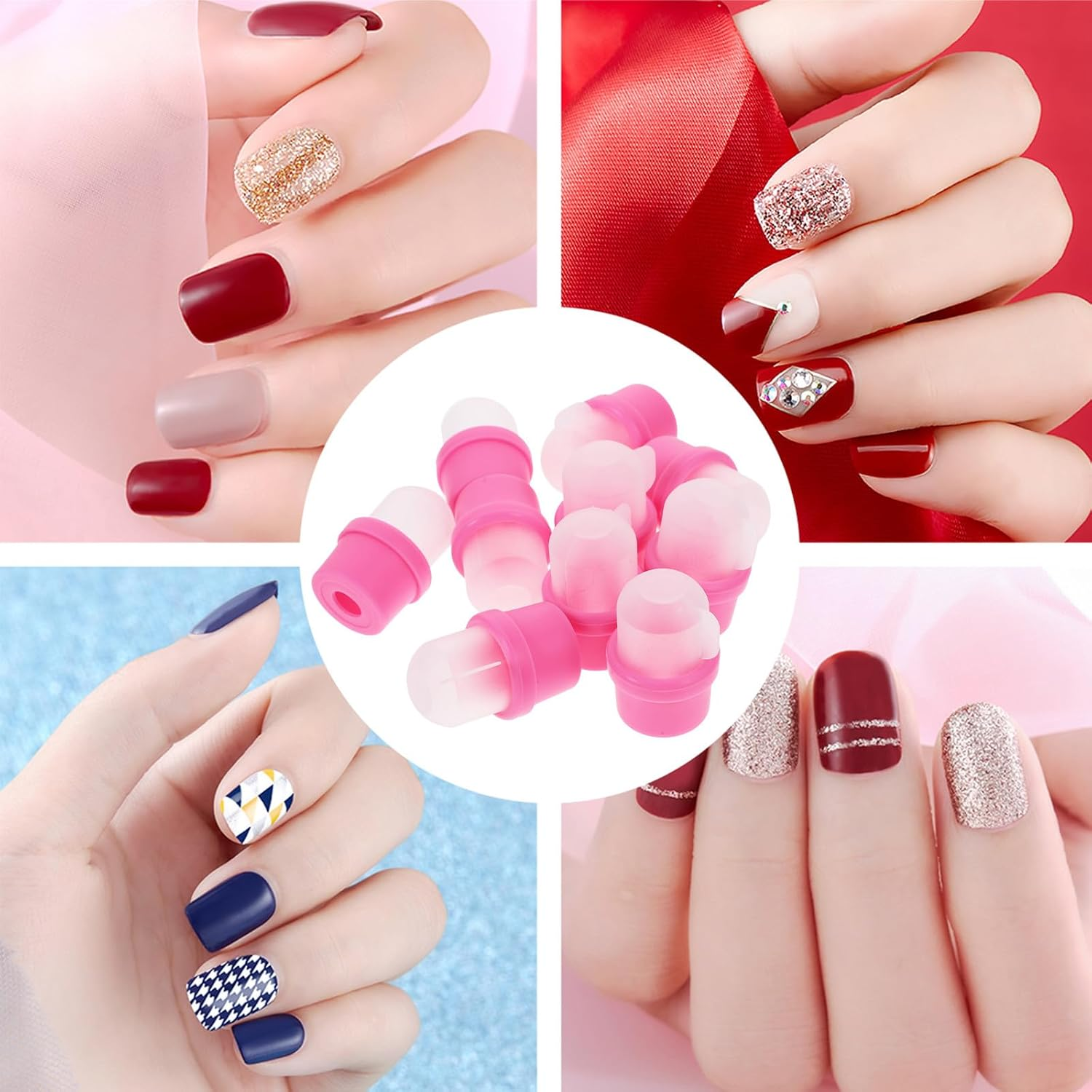 PRETYZOOM 20Pcs Silicone Nail Polish Remover Soak off Caps Wearable Gel Polish Remover Tool with Finger Covers for Manicure Nail Glue Removal and Skin Protection image number 6