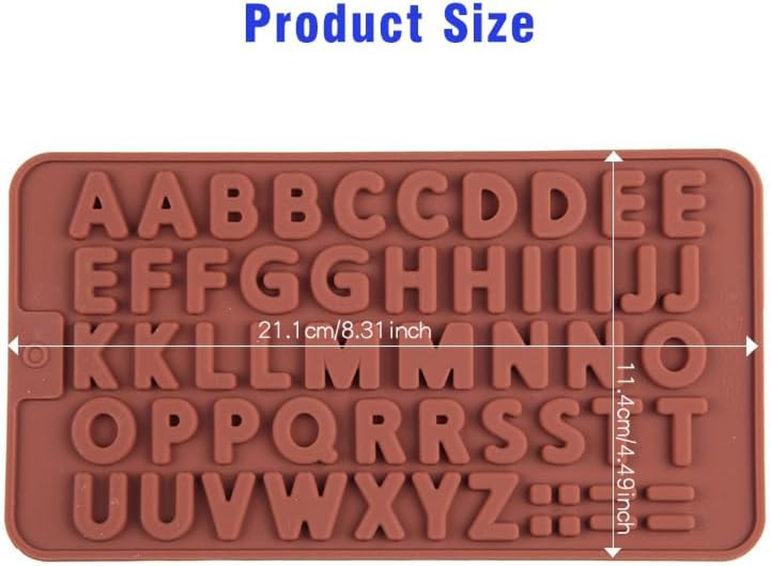 2Pcs Letter Silicone Chocolate Moulds Alphabet Silicone Molds Non-Stick Fondant Molds Perfect for Cake Decoration Symbols Birthday Party DIY Baking Tools image number 4