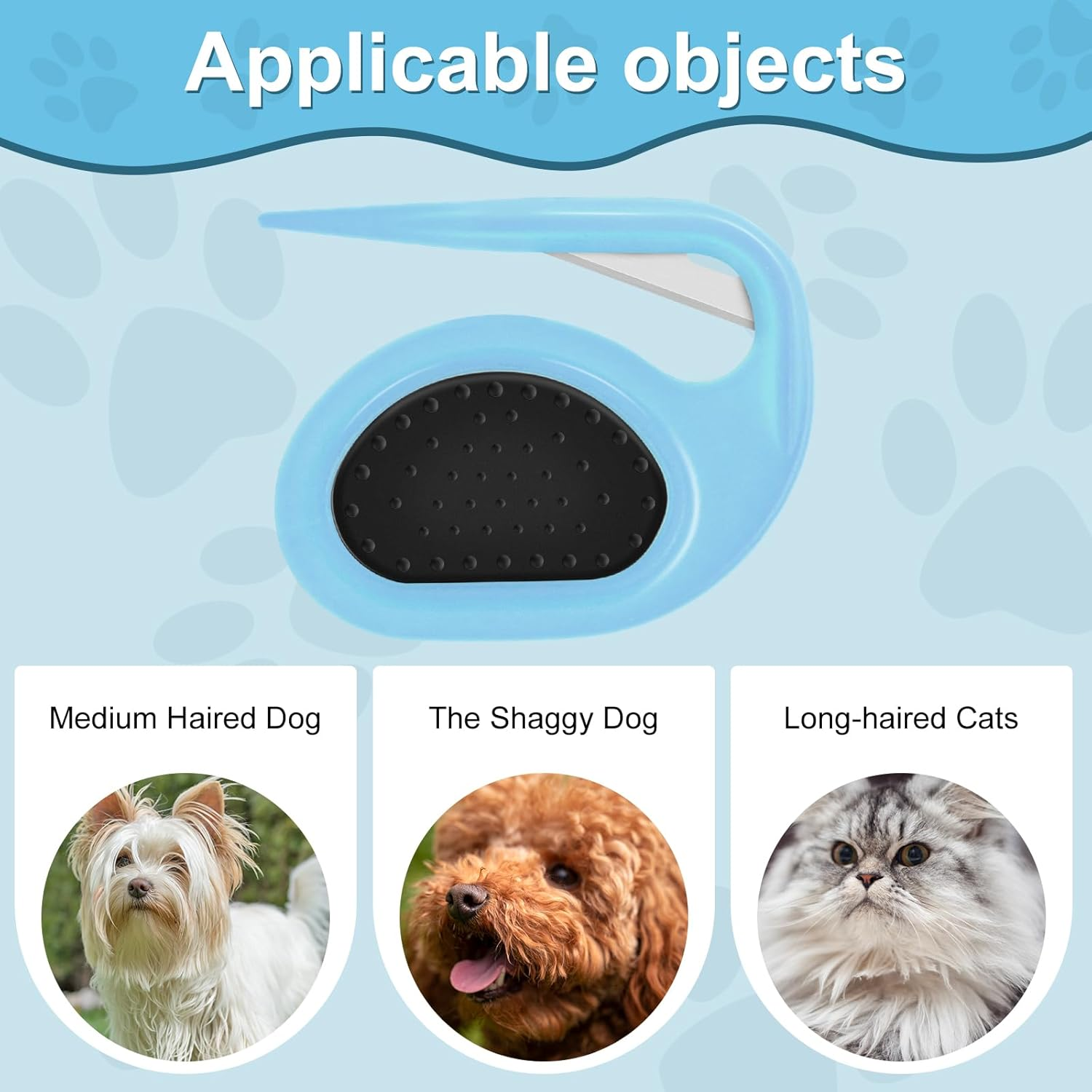 Adiwo Pet Knotting Comb, Pack of 2 Dematting Knife Cat with Steel Blade, Knot Comb, Hair Removal Tool, Knot Remover, Cat, Perfect for Pets, Removes Undercoat Tangles with Comb image number 5