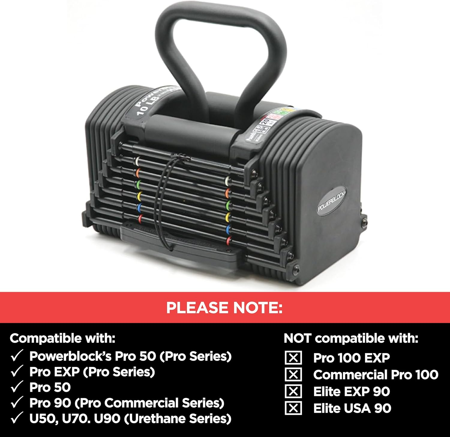 Powerblock Pro Series Kettlebell Handle &ndash; Compatible Pro Series Dumbbells, Strength Training Accessory, for Home Gym & Commercial Use, Workout Equipment image number 4