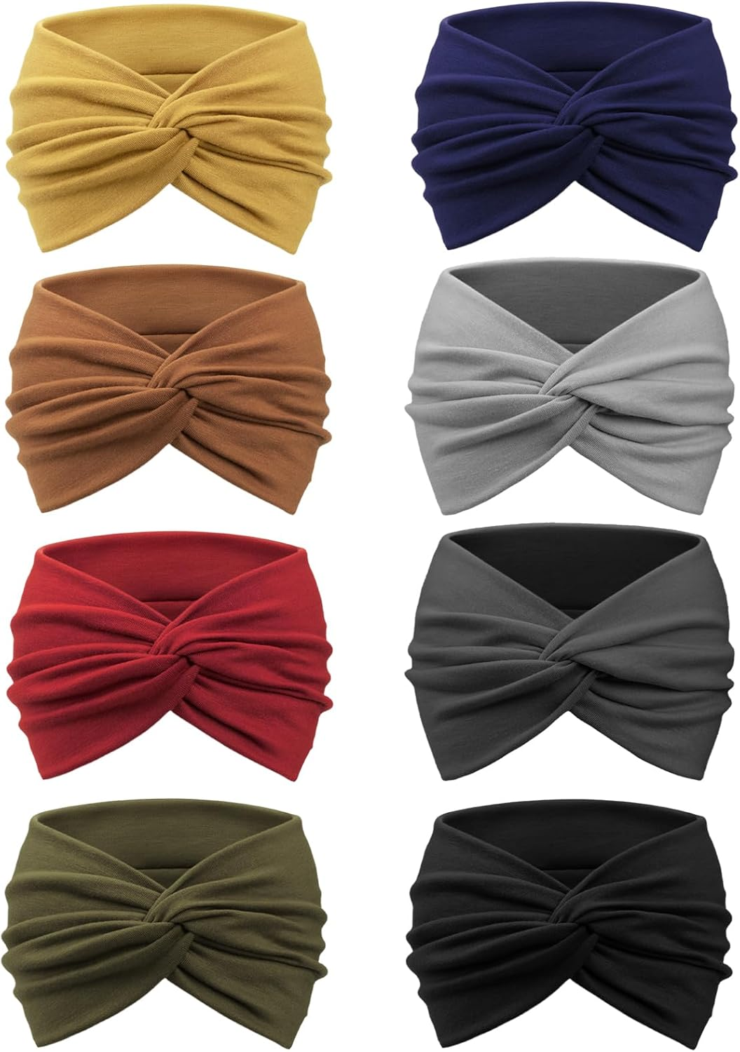 DRESHOW 8 Pack Adjustable Knotted Headbands Cotton Elastic Non Slip Hair Bands Floral Yoga Headbands for Women, 08 PCS: Printed Turbans C