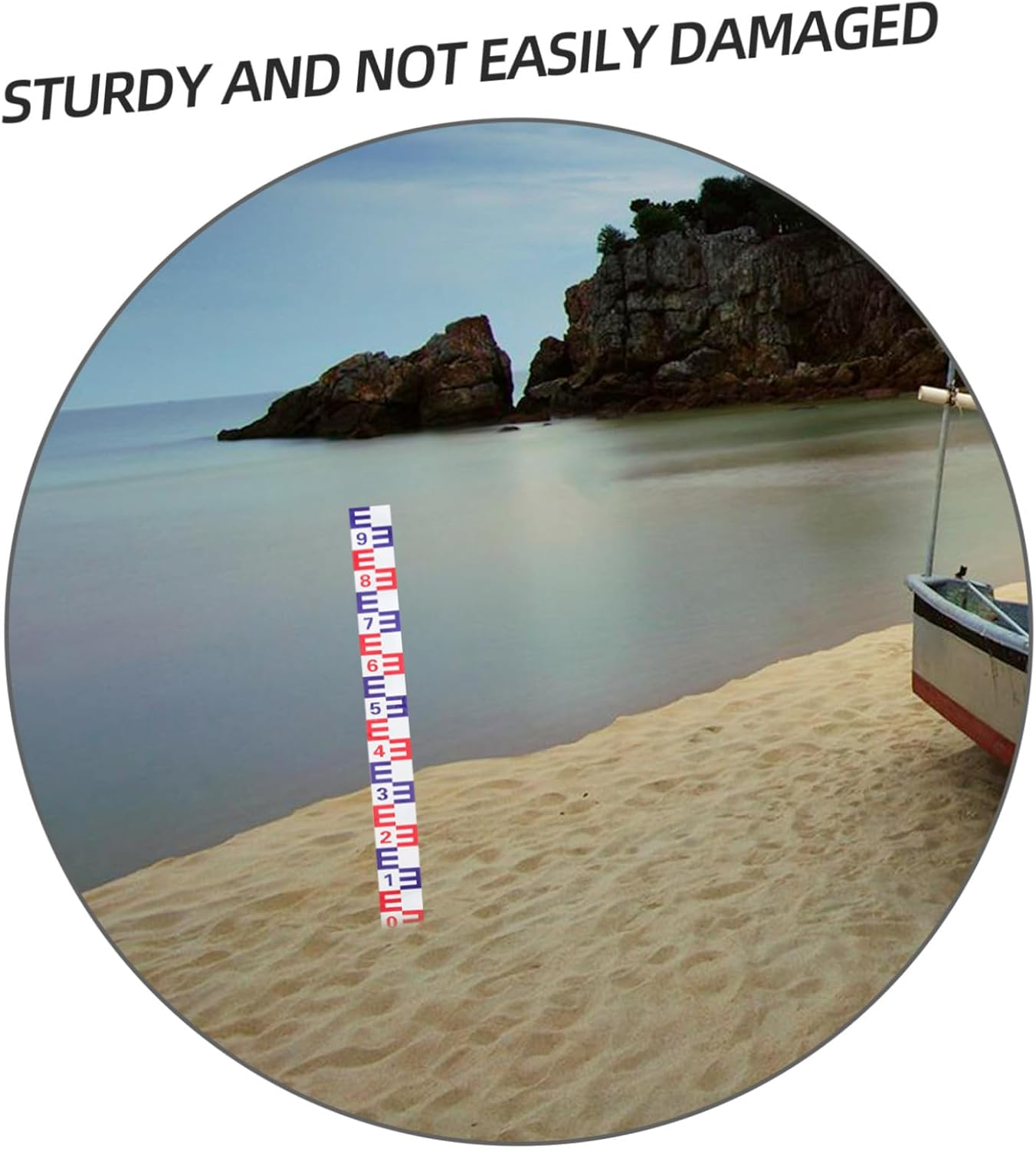 2Pcs Aluminum Water Level Gauge Sticker with Reflective Film Corrosion Resistant Self-Adhesive Water Level Scale for Outdoor Swimming Pool Red Blue image number 3