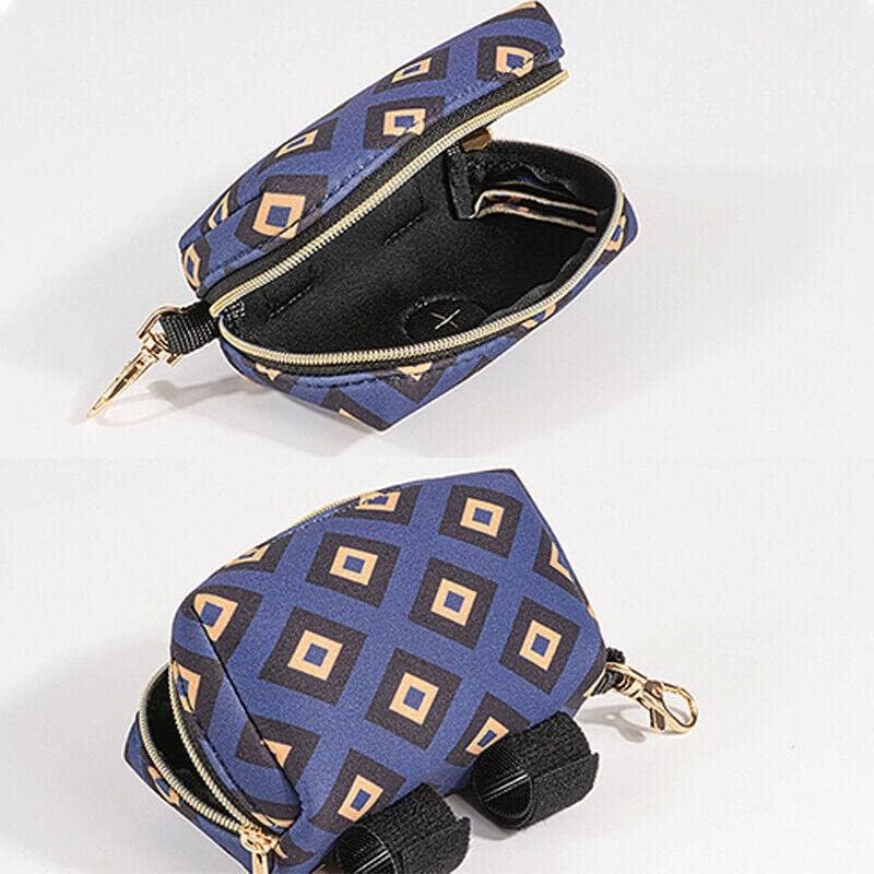 Pet Pouch Dog Poop Bag Container Dispenser Puppy Pick-Up Poo Waste Bags Holder - Easy-To-Clean, Portable Puppy Poo Bag Container - 10X4.5X6Cm Size for Outdoor Use - Blue image number 2