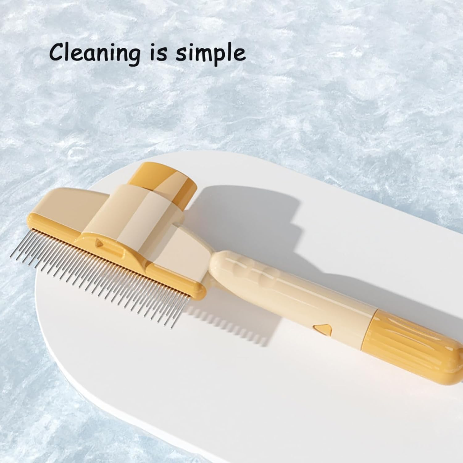 Self-Cleaning Pet Flea Comb Grooming Brush, Pet Hair Removal Comb Flea Comb, 2025 New Grooming Brush Flea Comb for Cats and Dog, Pet Comb New Cat Brush with Release Button (Mix 4PCS)