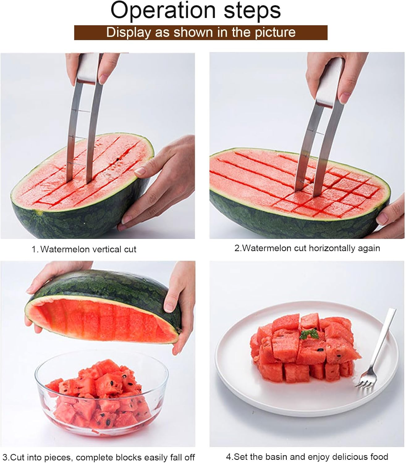 Wtermelon Cutter Slicer Stainless Steel 2024 New Creative Trends Kitchen Gadgets Cut Watermelon into Cubes Knife Melon Baller for Kitchen Gadgets Useful Cool Tool image number 3