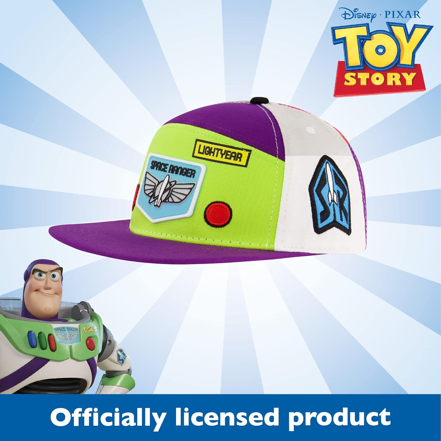 Concept One Disney Pixar Toy Story 4 Baseball Cap, Buzz Lightyear Adult Snapback Hat with Flat Brim image number 5