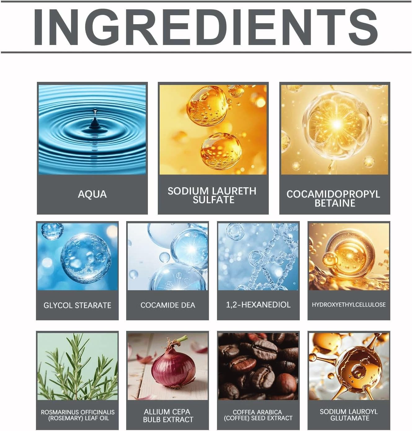 Rosemary Shampoo with Glycol Stearate and Cocamide DEA &ndash; Hydrating Cleanser for Dry Hair &ndash; Gentle Scalp Care and Daily Use (1Pcs) - 4Pcs image number 3