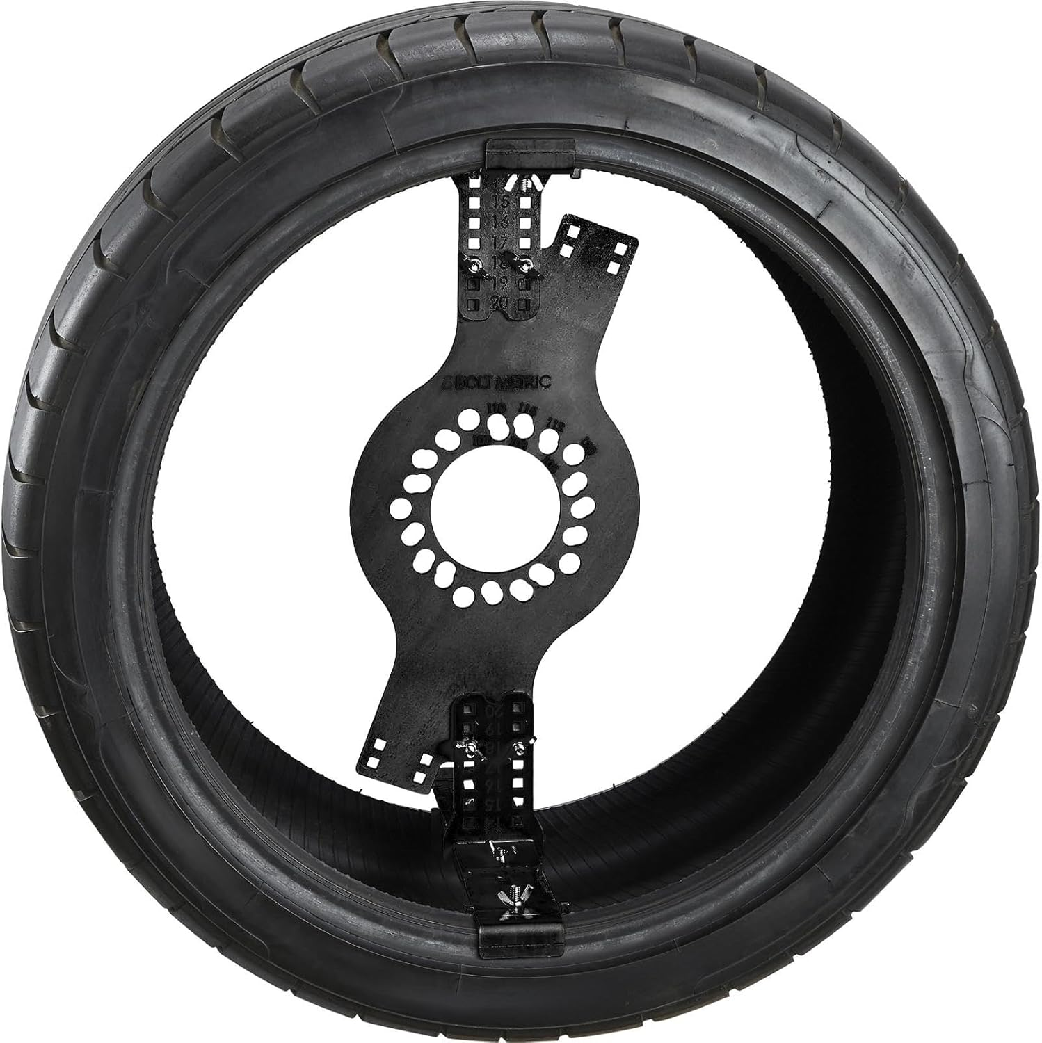 Wheel Fitment Simulator Tire/Rim Fit Size Measuring Mockup Tool, Supports 14 to 20 Inch Wheel Diameters and 7 to 10 Inch Wheel Widths, 5-Lug Metric Wheel Bolt Pattern