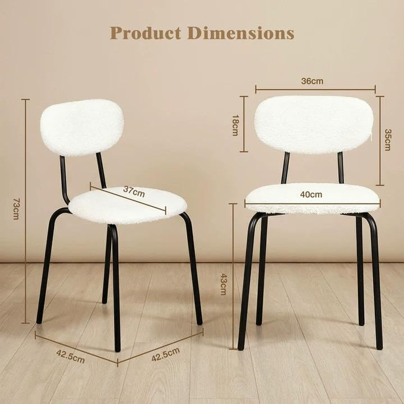 Advwin Dining Chairs Set of 4 round Kitchen Chair, Reading Seating with Metal Legs, Nursing Seat,Home Furniture for Dining Room,Living Room,Cafe,Meeting Room Beige image number 7