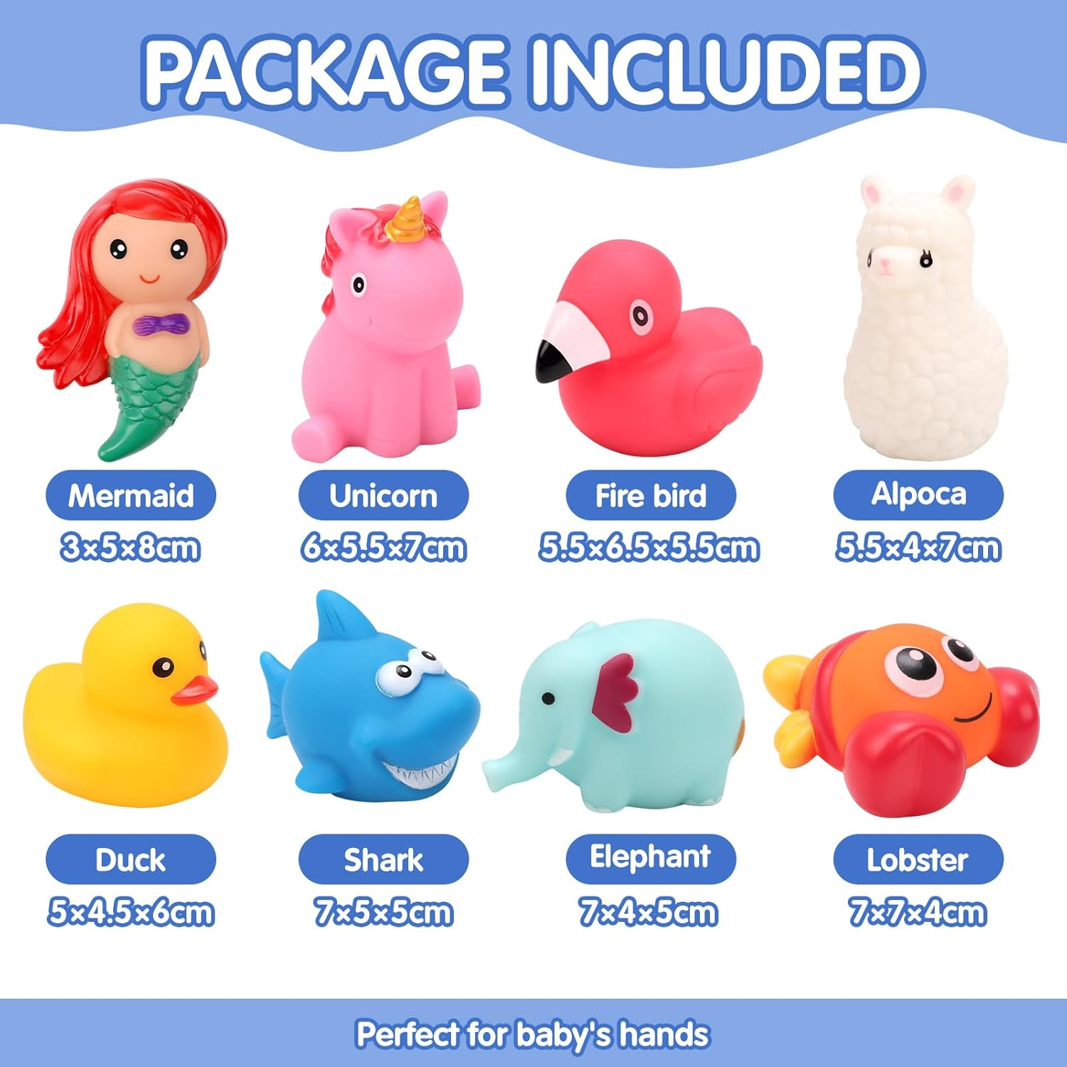 REMOKING 8Pcs Light up Bath Toys for Toddlers,Baby Flashing Colourful LED Bathtub Unicorn Mermaid Toy,Bathtime Floating Shower Set for Infant Kid Boys Girls,Pool Party Birthday Gifts for 6 Months+ image number 1