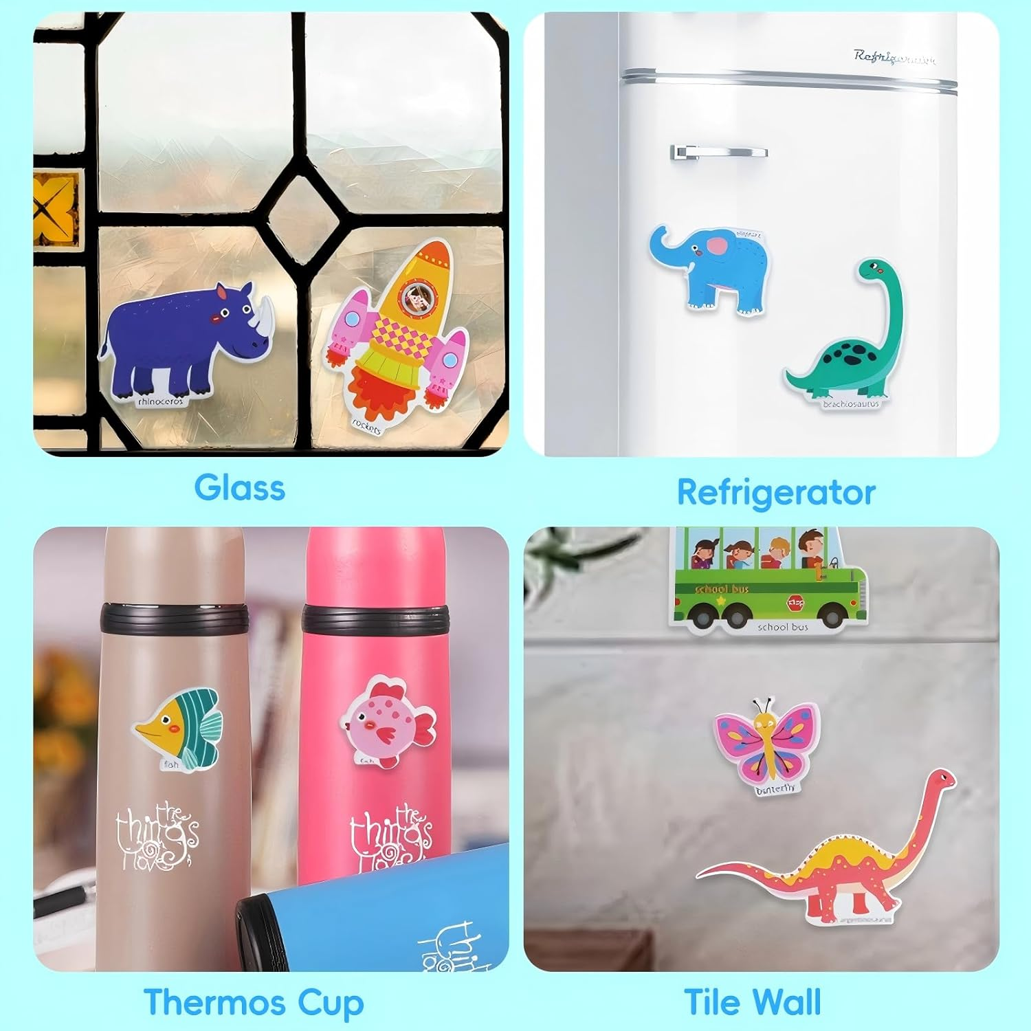 6 Sets Reusable Sticker Books for Toddlers, Includi 6 Themed Space, Animal, Ocean World, Vehicle, Insect, Dinosaur, Jelly Sticker Books for Toddlers 3-5 Years, Toddler Travel Toys image number 2