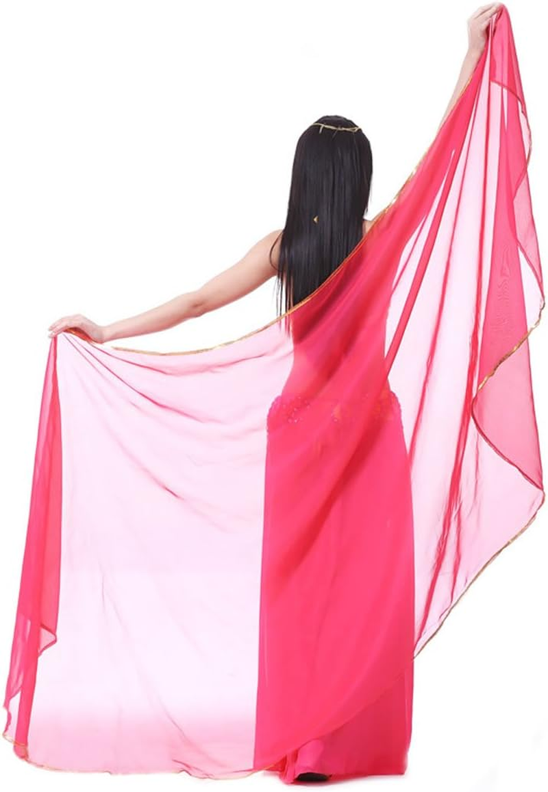Calcifer 250Cmx120Cm Chiffon Semicircle Belly Dance Scarf Veils Accessories for Women Professional Dancer image number 5