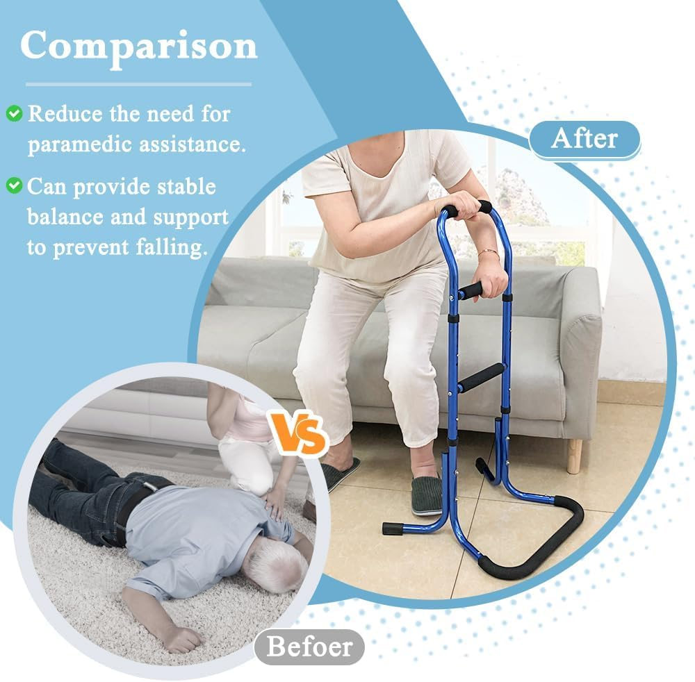 Stand Assist Aid for Elderly Chair Lift Devices for Seniors Standing Supports Bed Rails Sit to Stand Lift Adults Walking Assistance Portable Patient Mobility Aids for Couch, Recliner Chair (Blue) image number 5