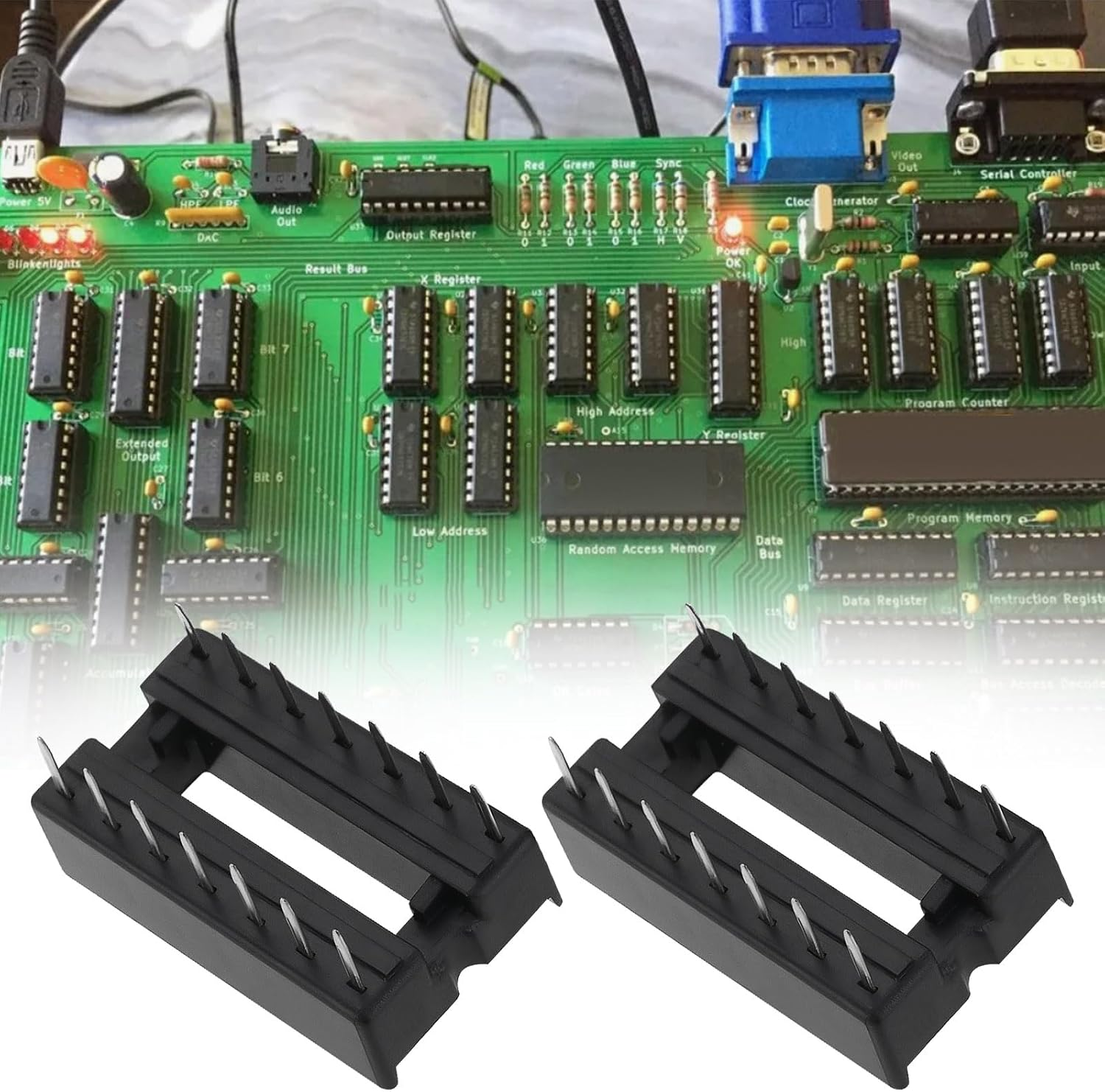 Be in Your Mind 5 Sets of SN74AHCT125N Quad Bus Buffer Three-State Outputs Chips with Sockets for Digital Circuits Buffering