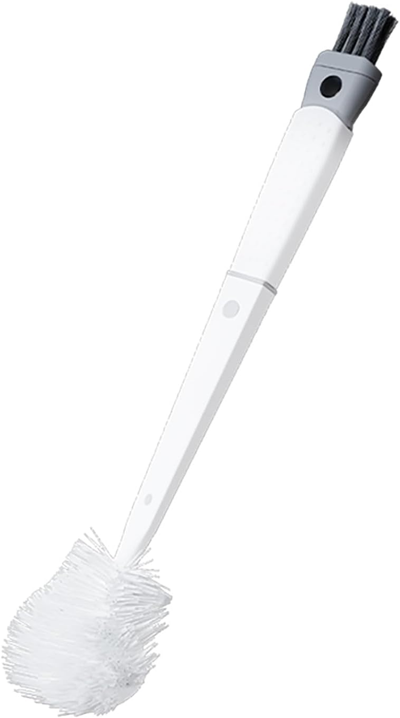 Aofly 5-In-1 Reusable Cleaning Brush & Water Bottle Cleaner & Baby Bottle Brush, Soft Nylon Bristles, Food-Grade Silicone Bottle Brush, Portable Design (White)