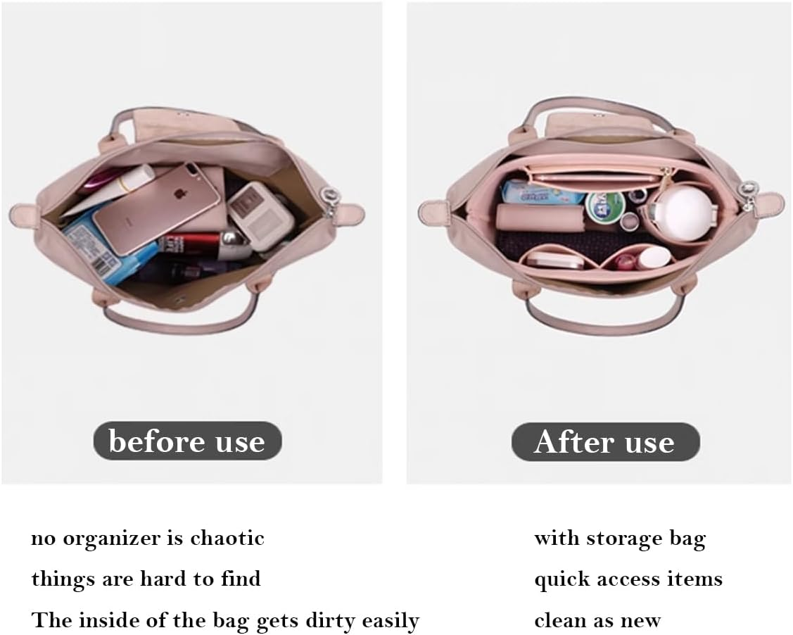 D.DUO Purse Organizer Insert, Bag Organizer for Le Pliage, Handbags Organizer Insert(Dark Blue, Large) image number 4