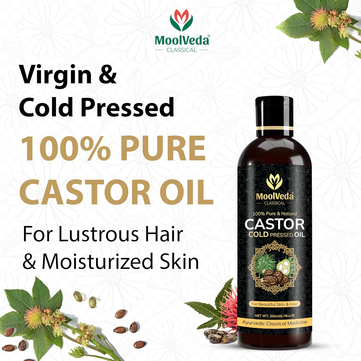 Moolveda Castor Oil 6.76 Fl Oz (Pack of 1) image number 6