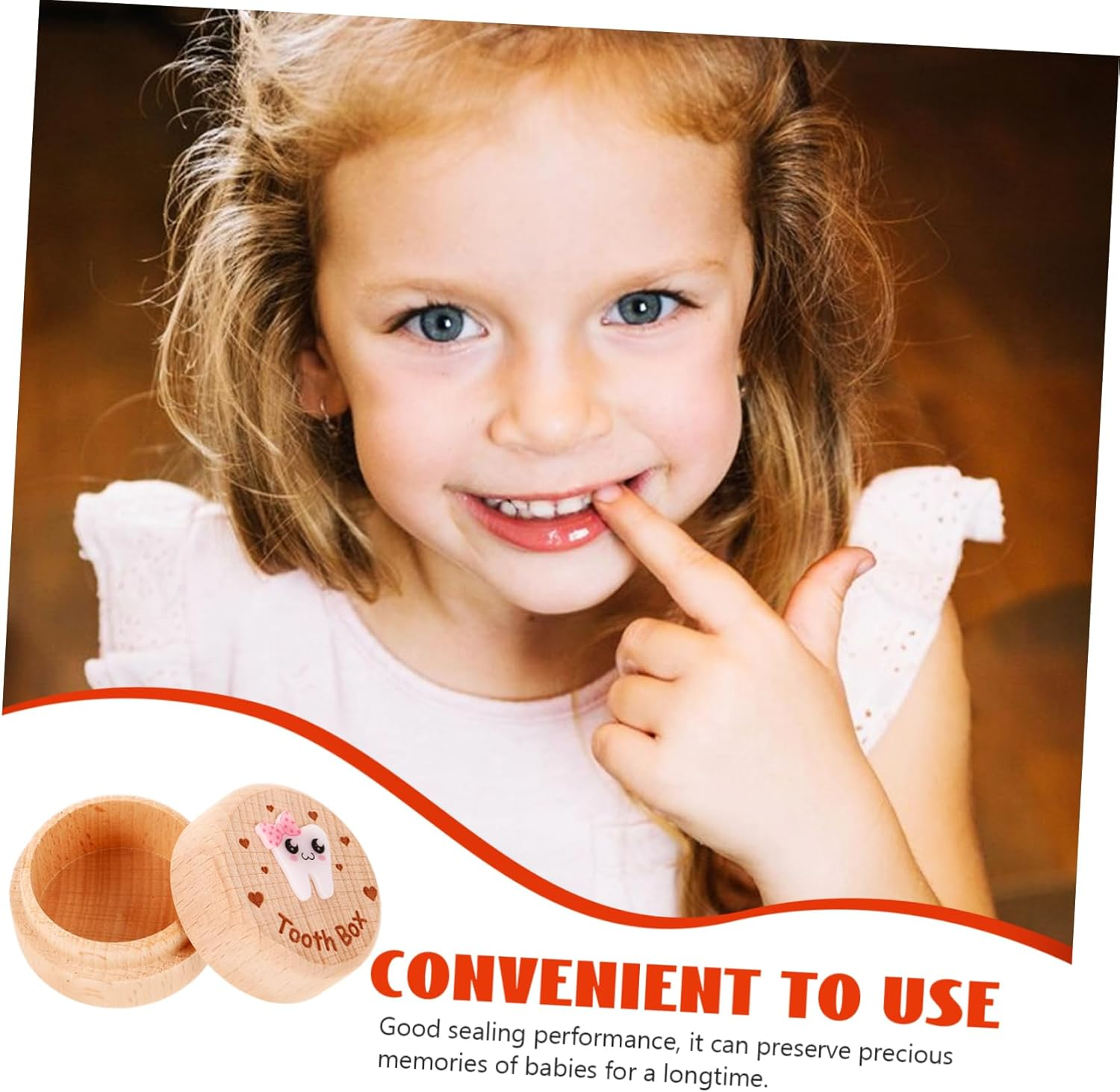 Wooden Tooth Box Tooth Keepsake Box for Kids Natural Wood Keepsake for Boys Girls image number 5