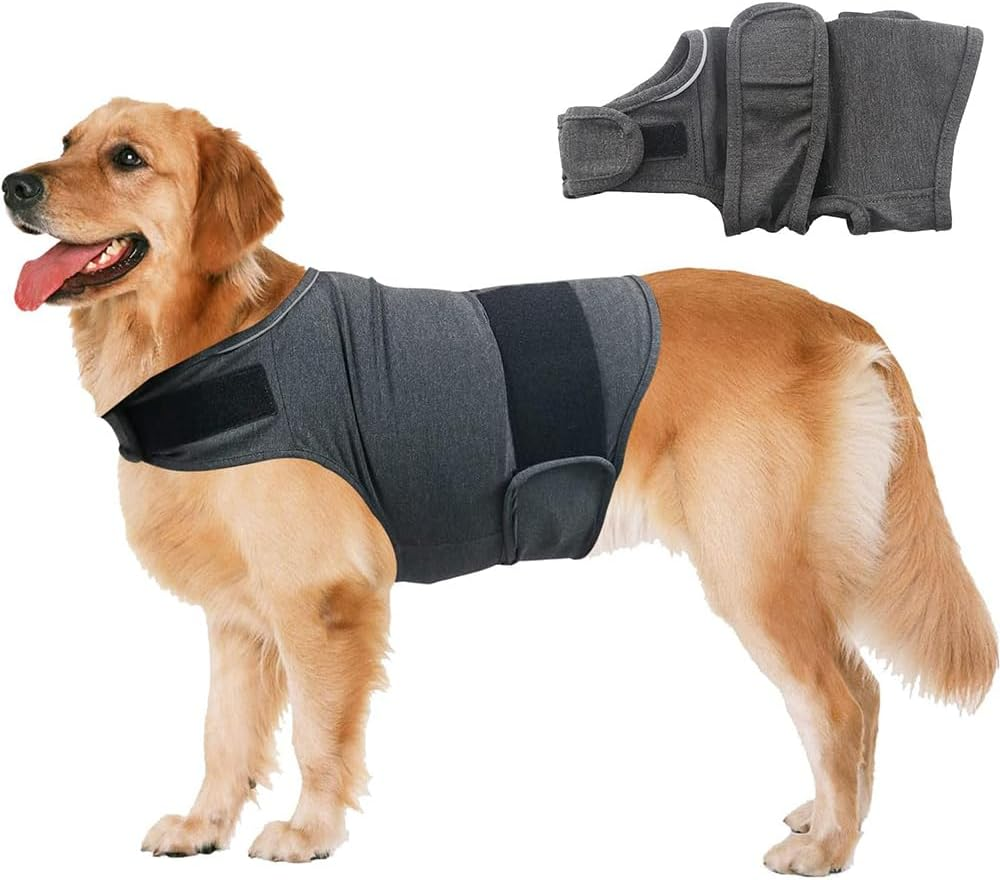 HYAVIA Dog Anxiety Jacket &ndash; Skin-Friendly Calming Shirt for Thunder, Fireworks & Separation, Adjustable Anti-Anxiety Vest for Dogs (Dark Gray), No Medicine Needed image number 6