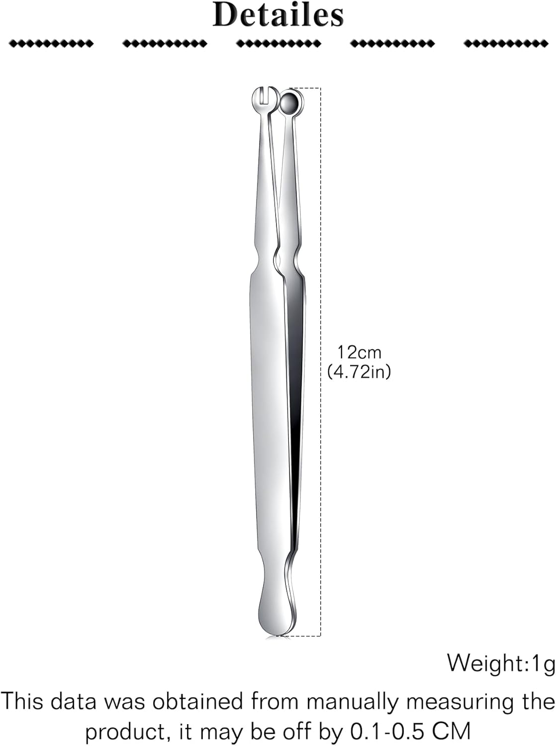 QWALIT 1Pcs Piercing Assistant Tool Barbell Jewelry Clamps Pliers Piercing Catch Stainless Steel Tweezers for Tongue Rings Labret Lip Studs Flat Back Earrings Holder Changing Jewelry Removal Tools image number 2