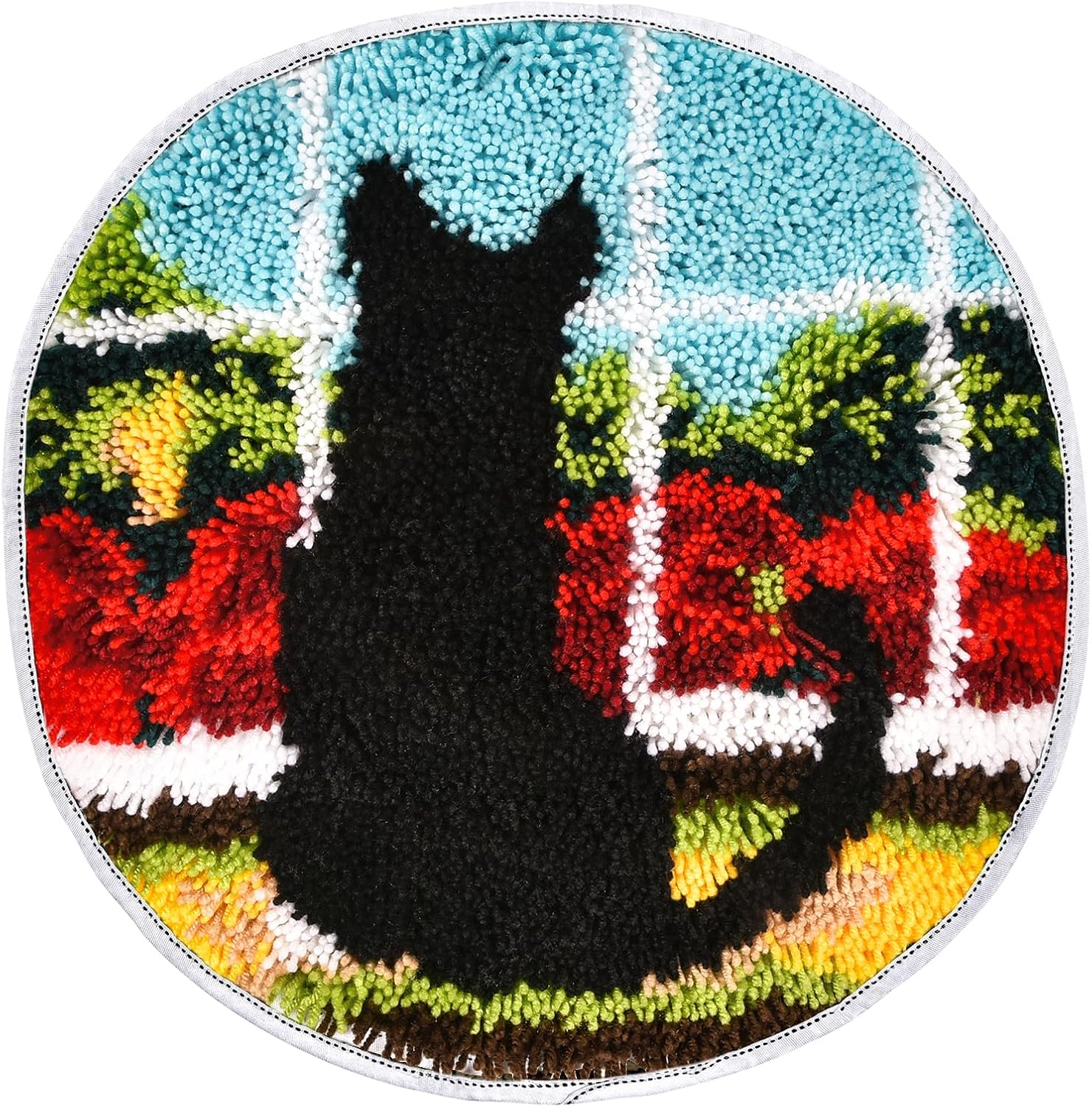 Gift2U Latch Hook Rug Kit for Adults Beginner, 3D Raccoon DIY Handmade Crochet Yarn Kit Animal Pattern Paint Embroidery Cushion for Home Decoration, 20X15 Inch