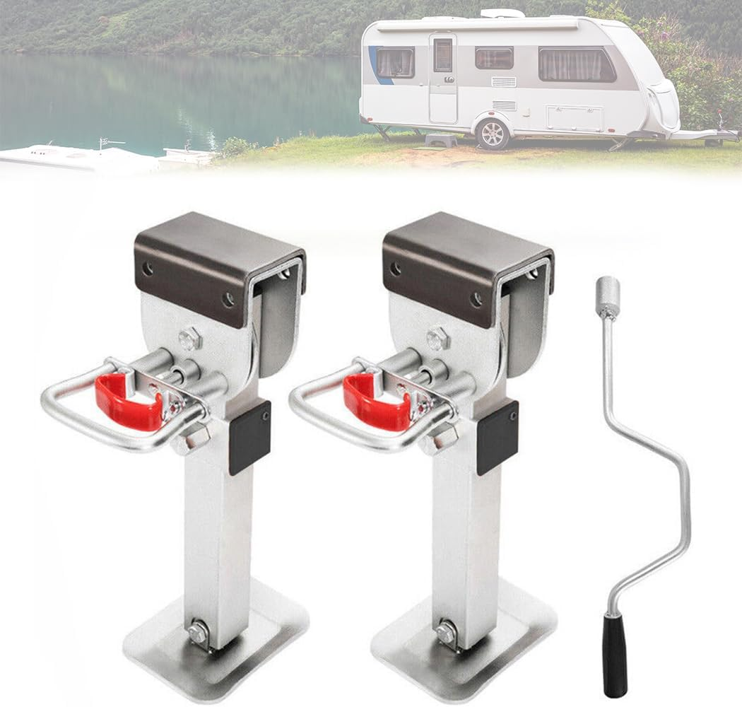 PORIYA 2PCS 400MM Caravan Corner Leg Drop down Stabilizers,1200Lbs Caravan Camper Trailer Steel Legs,Steady Camper Parts (SILVER)