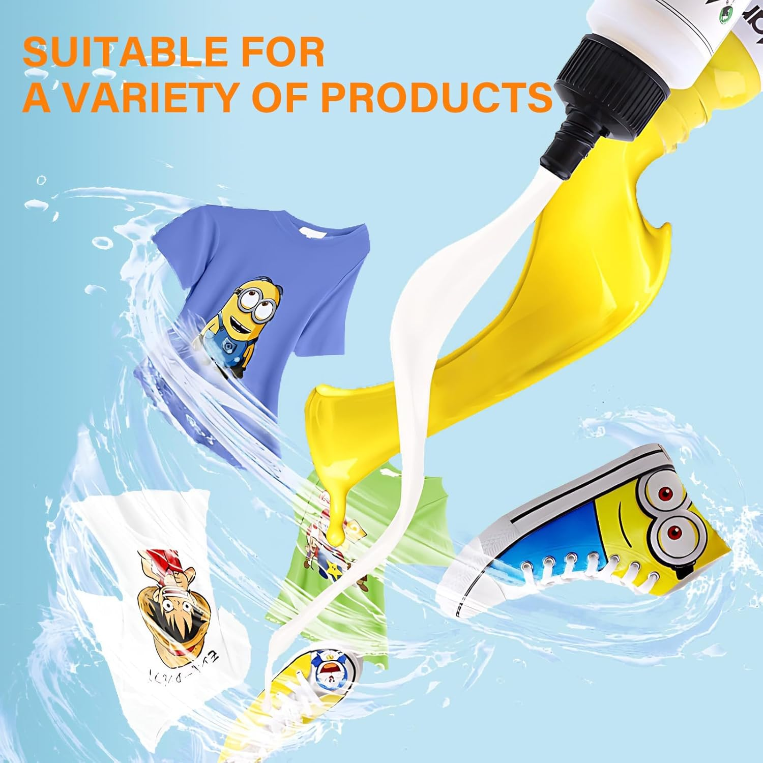 Textile Painting，Fabric Dye DIY Set 12 Colors, Canvas Fabric Painting for Kids, Textile Painting Set for Adults and Art on Clothes, Shoes,Waterproof