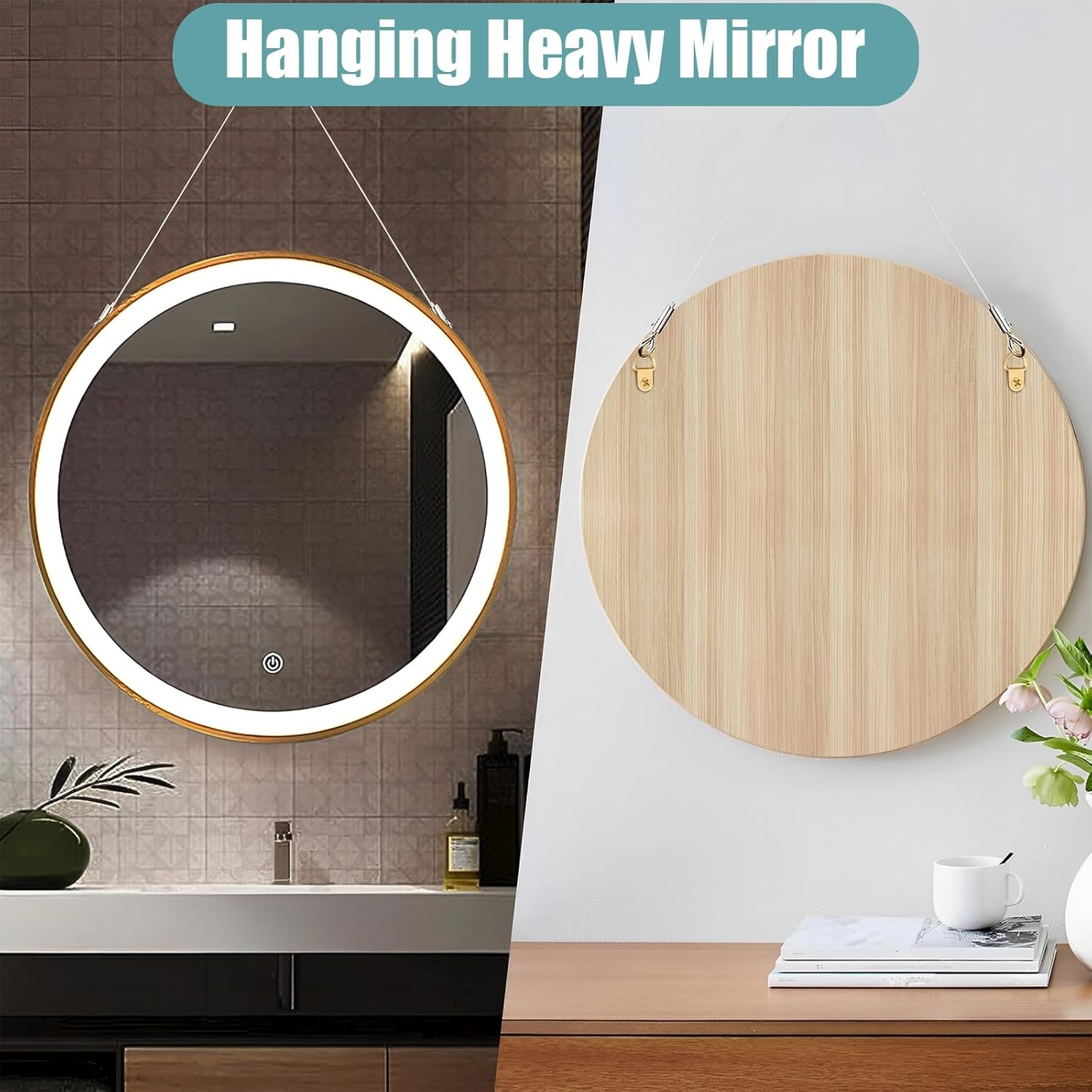 Adjustable Picture Hanging Wire, Iron Heavy Duty Wire Rope, Adjustable Length Picture Hanger, Locking Clip Hanging Lanyard, for Mirror Hardware,Light Lamp,Billboards, Flowerpot image number 1