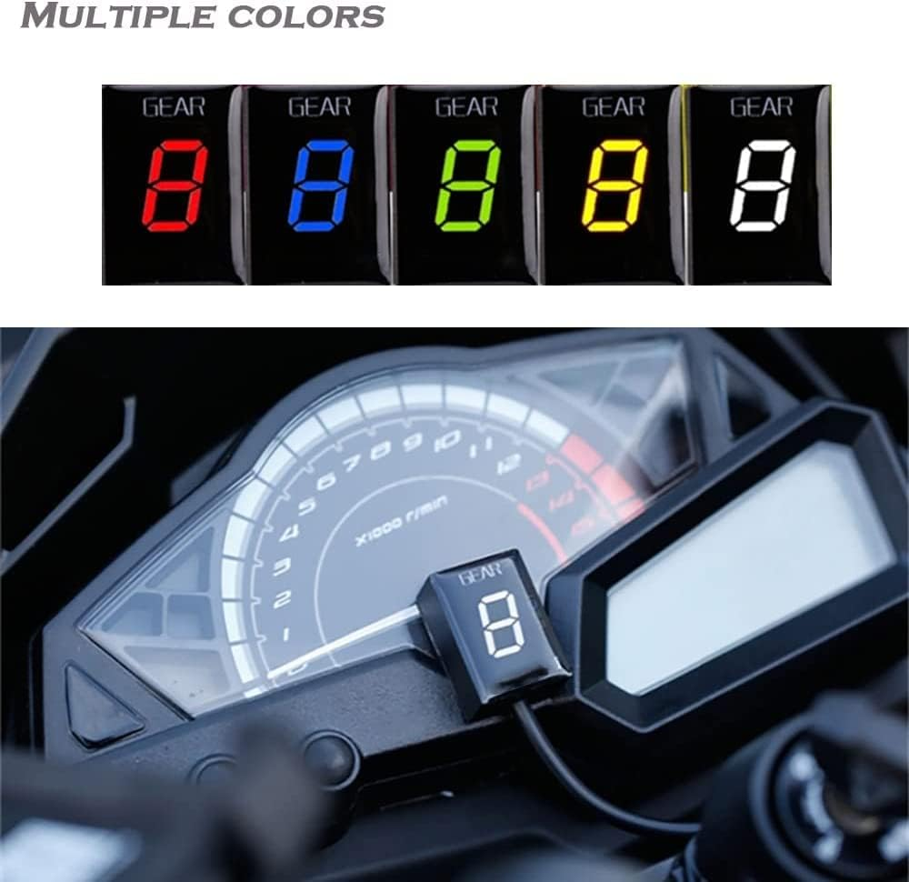 1-6 Speed ​​LED Digital Gear Indicator Waterproof Compatible with Kawasaki ER6N Z1000 SX Ninja 400 650 Z800 Z750 Versys 650 Z650 W800 Ninja 300 Vulcan - Orange image number 2